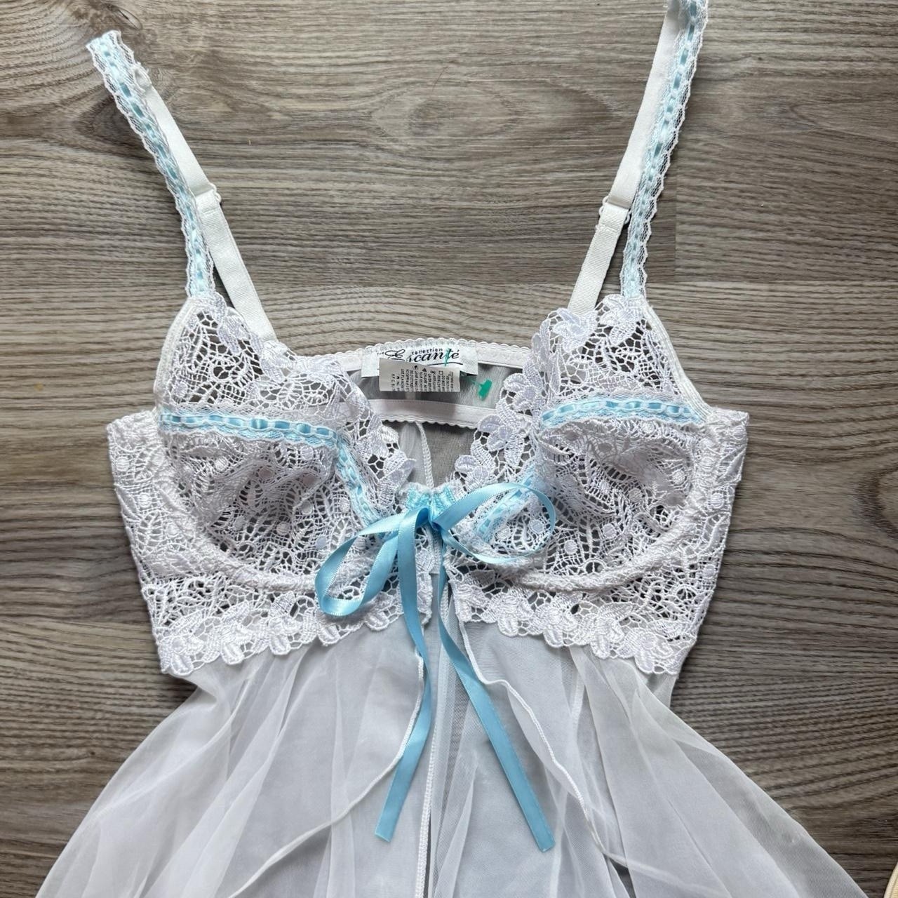Vintage White Lace Babydoll Lingerie Top