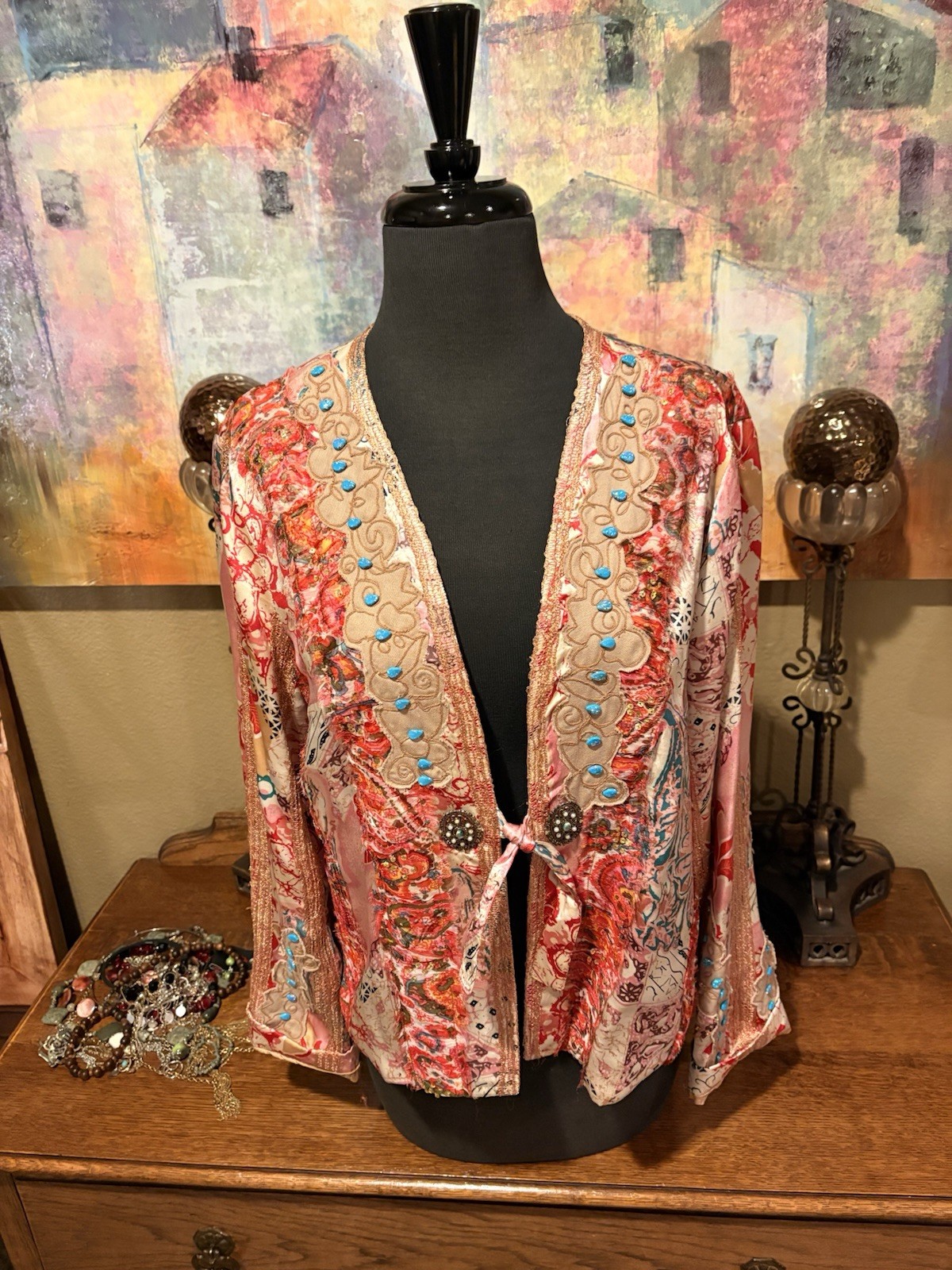 Gorgeous Sandy Starkman Western Artsy Boho Embroidered Beaded Jacket (M)