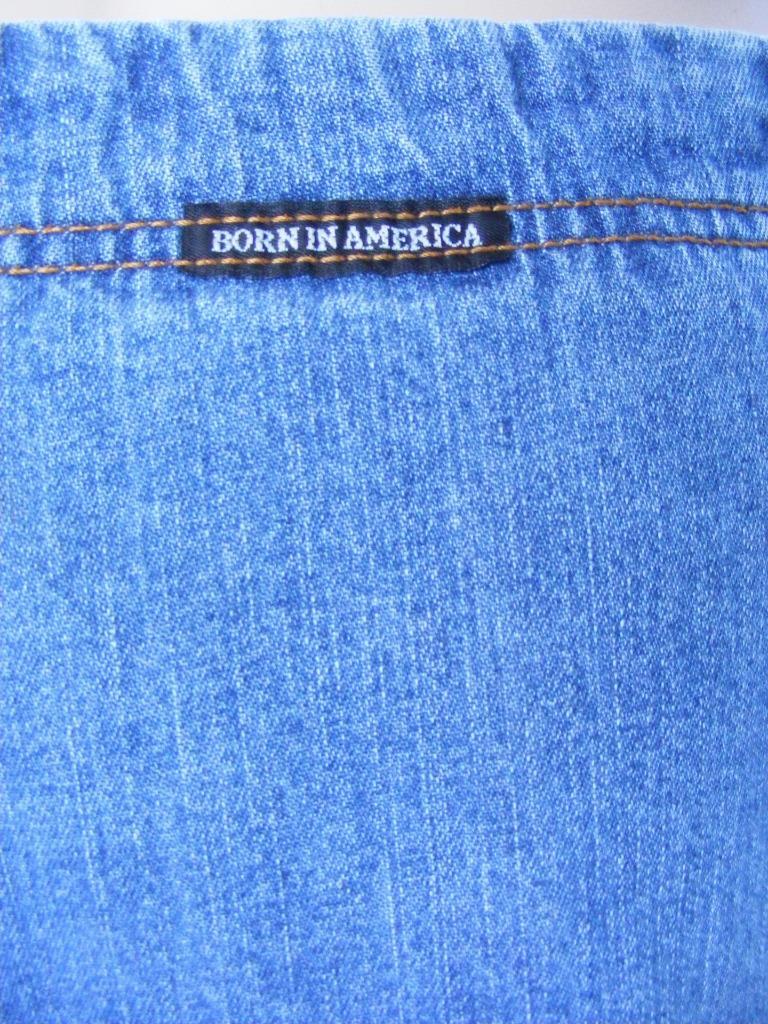 Born In America Skirt Shorts Denim Skort Blue Jeans 34″ Waist 13/14 Vintage USA