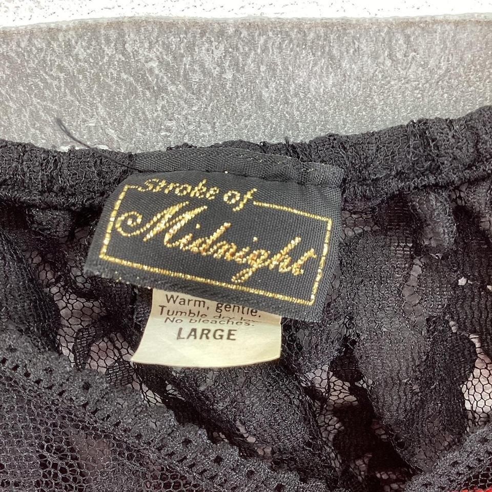 Vintage 80s Stroke of Midnight red and black lace tank top size large