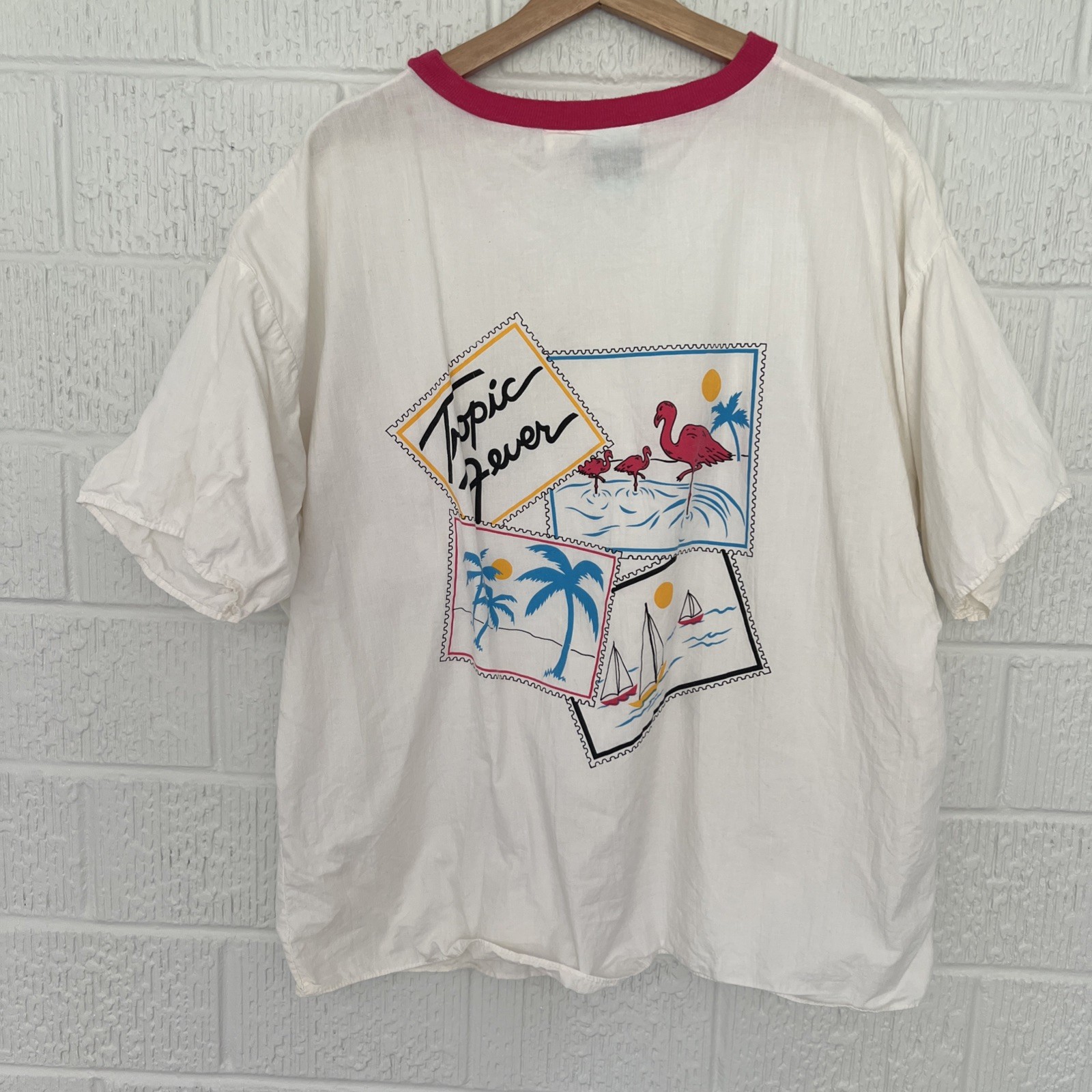Vintage Tropic fever Single Stitch Shirt Women’s Made In USA Sailboat