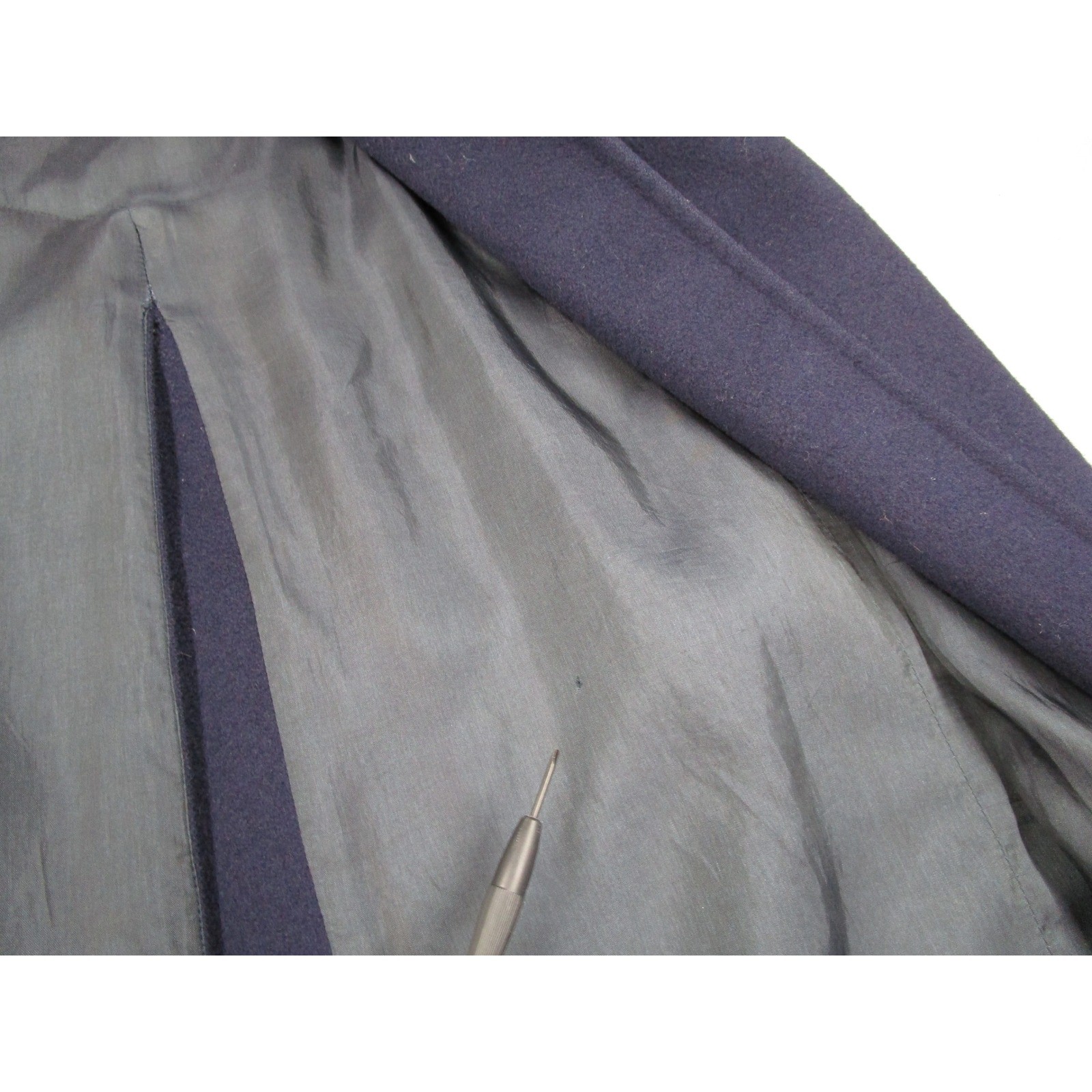 Georges Rech Air France Paris Vintage Navy Wool Double Breasted Coat Womens 36