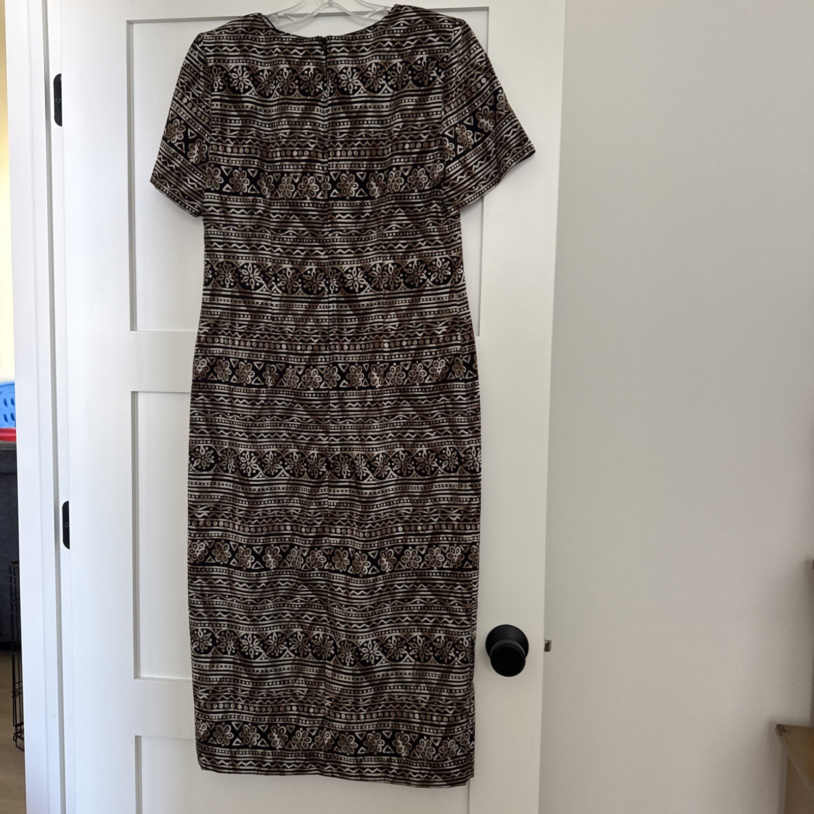 Vintage Kathie Lee Dress Tribal Shoulder Pads Womens Medium 8/10 Short Sleeve