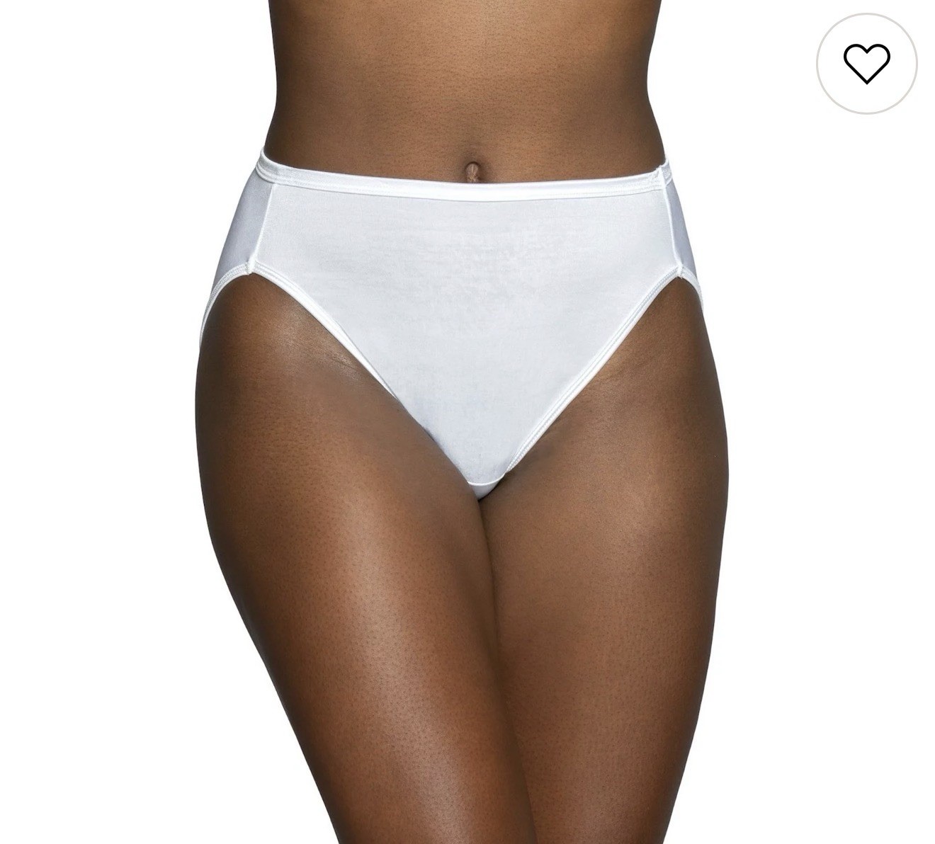 Vanity Fair Silky Smooth Illumination Hi Cut Panties #13808, White, Sz 9/2XL,NEW