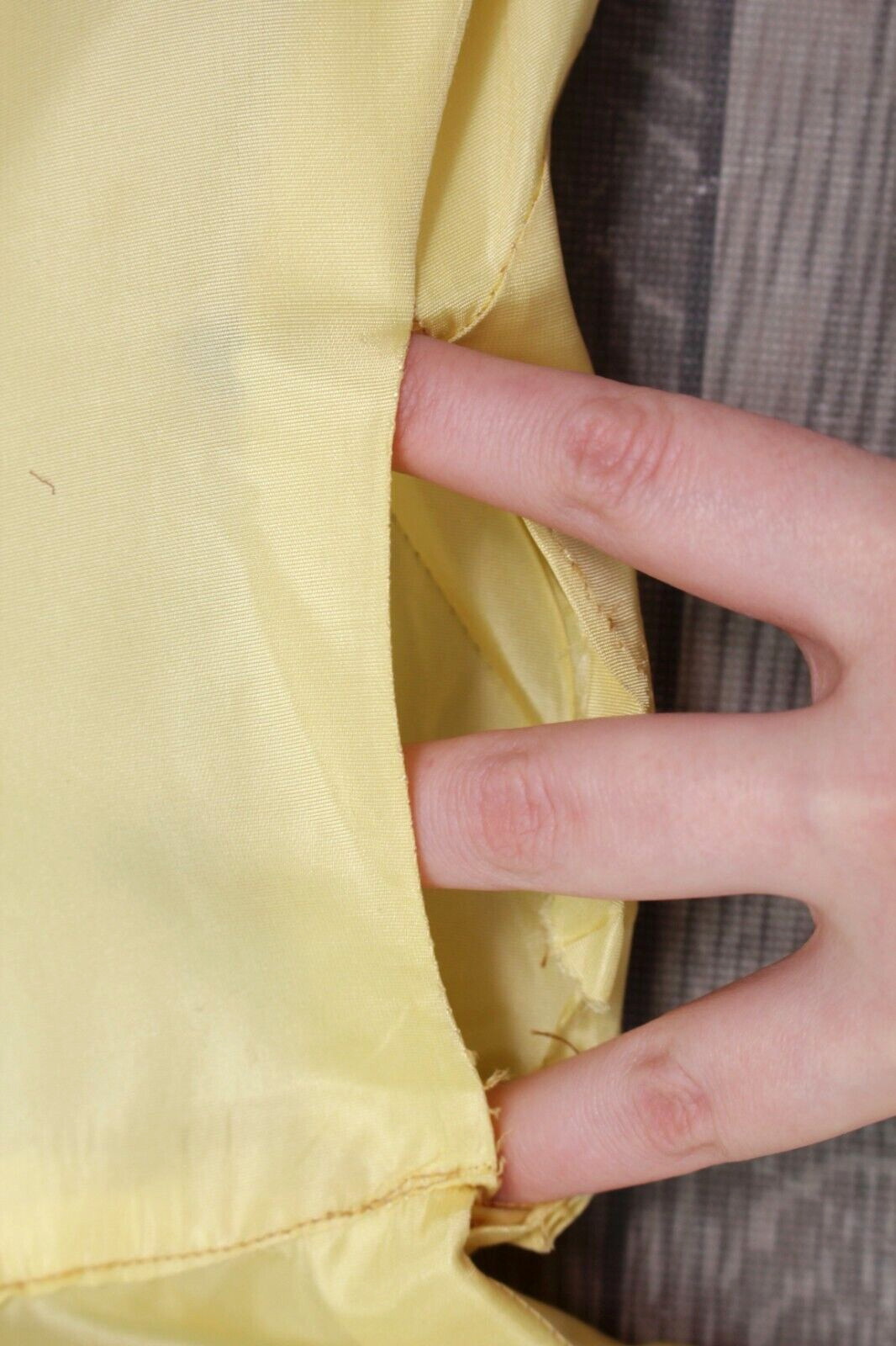 Vtg Women’s 40s Light Yellow Formal Gown 1940s Sz S/M Ball Gown Prom Dress