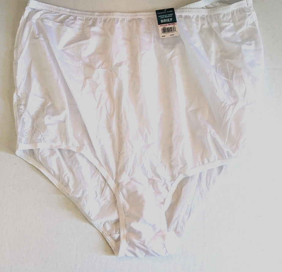 Vanity Fair Perfectly Yours Lace Nouveau Full-Cut White Brief Plus Size 12/5XL