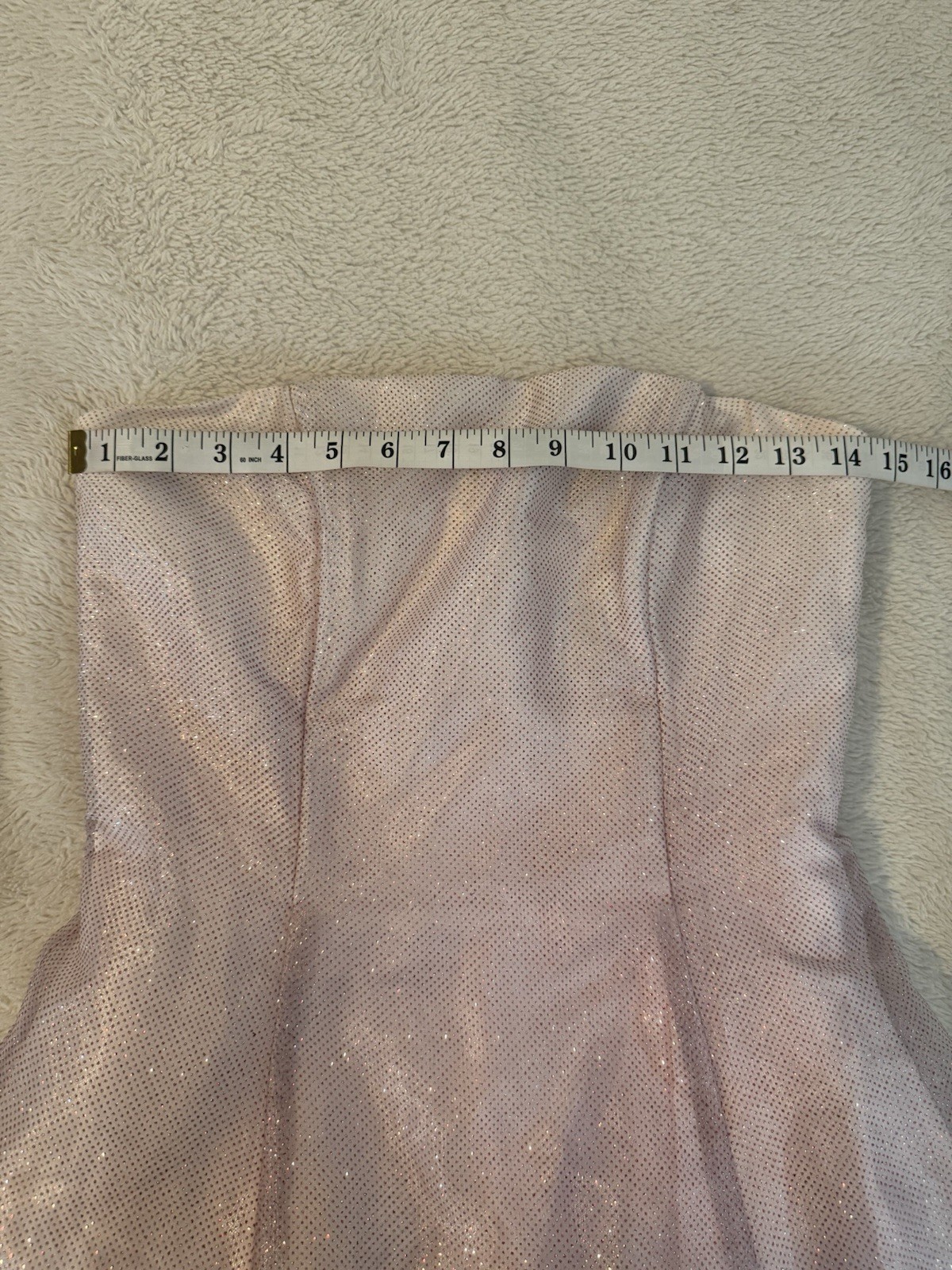 Vtg Roberta Pink Glitter Gown Y2K Strapless Shimmer Prom Dress Made in USA 5/6
