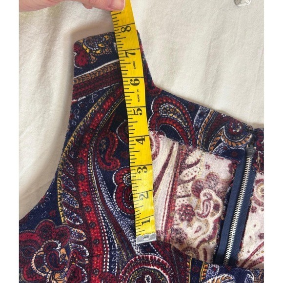 Vintage Bohemian Paisley Tapestry Maxi Dress Small Sleeveless 70s Aesthetic Red