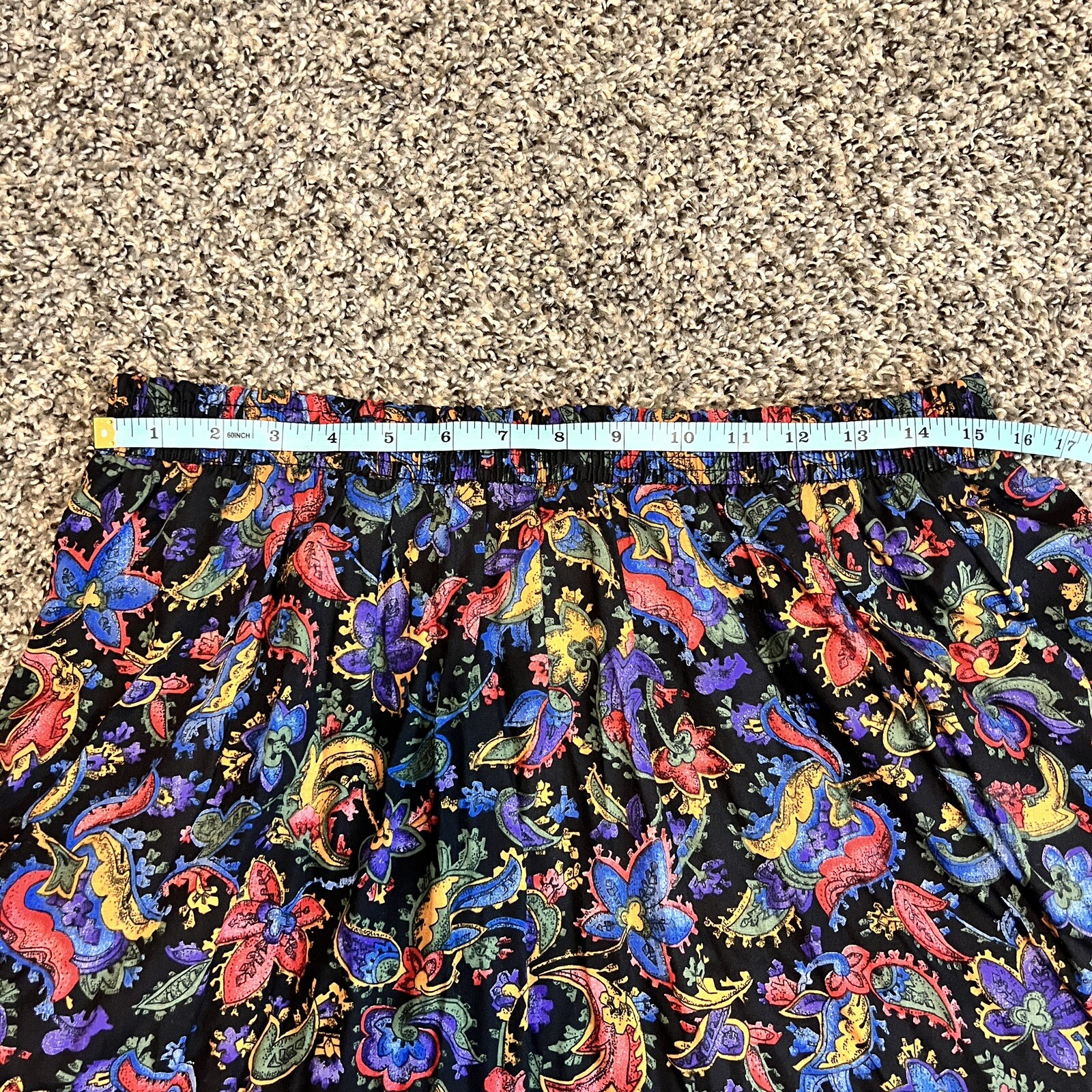 Vintage 90’s California Connection Multicolor Paisley Midi Circle Skirt Size 22
