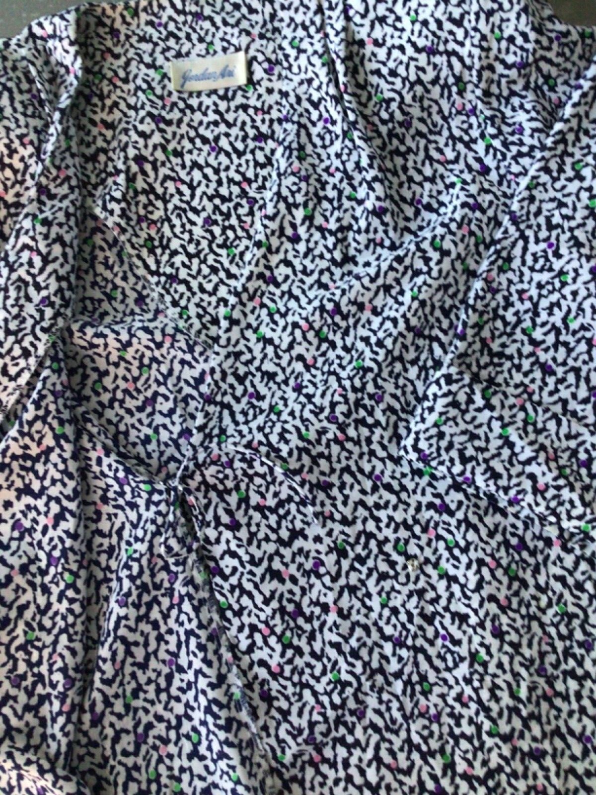 Vintage 2 piece set pleated skirt wrap top 80s party costume elastic women’s 12