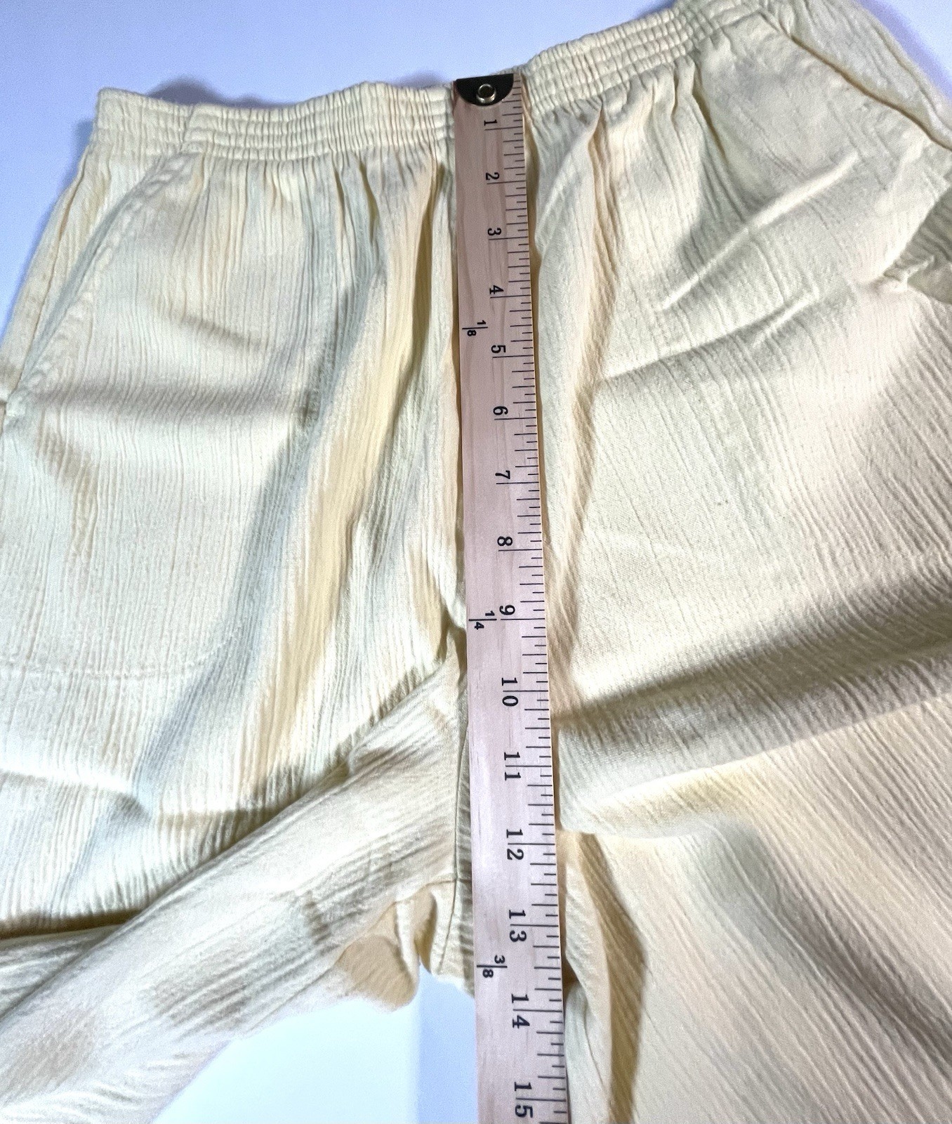 Blair Vintage Koolots Capri Pants Elastic Waist High Rise Wide Leg SZ 10 Yellow