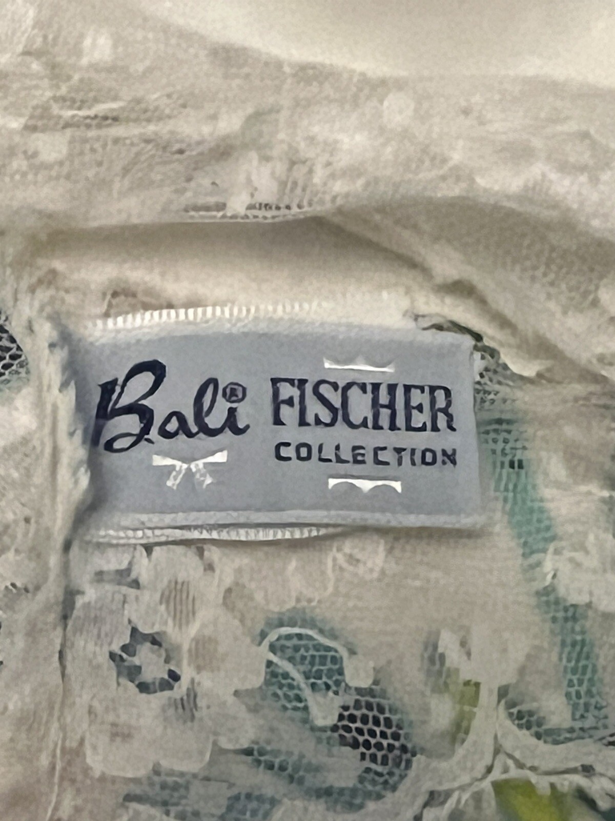 Vintage Bali Fischer Collection Nylon Silk Blend Ivory Lace Embroidered Slip 38