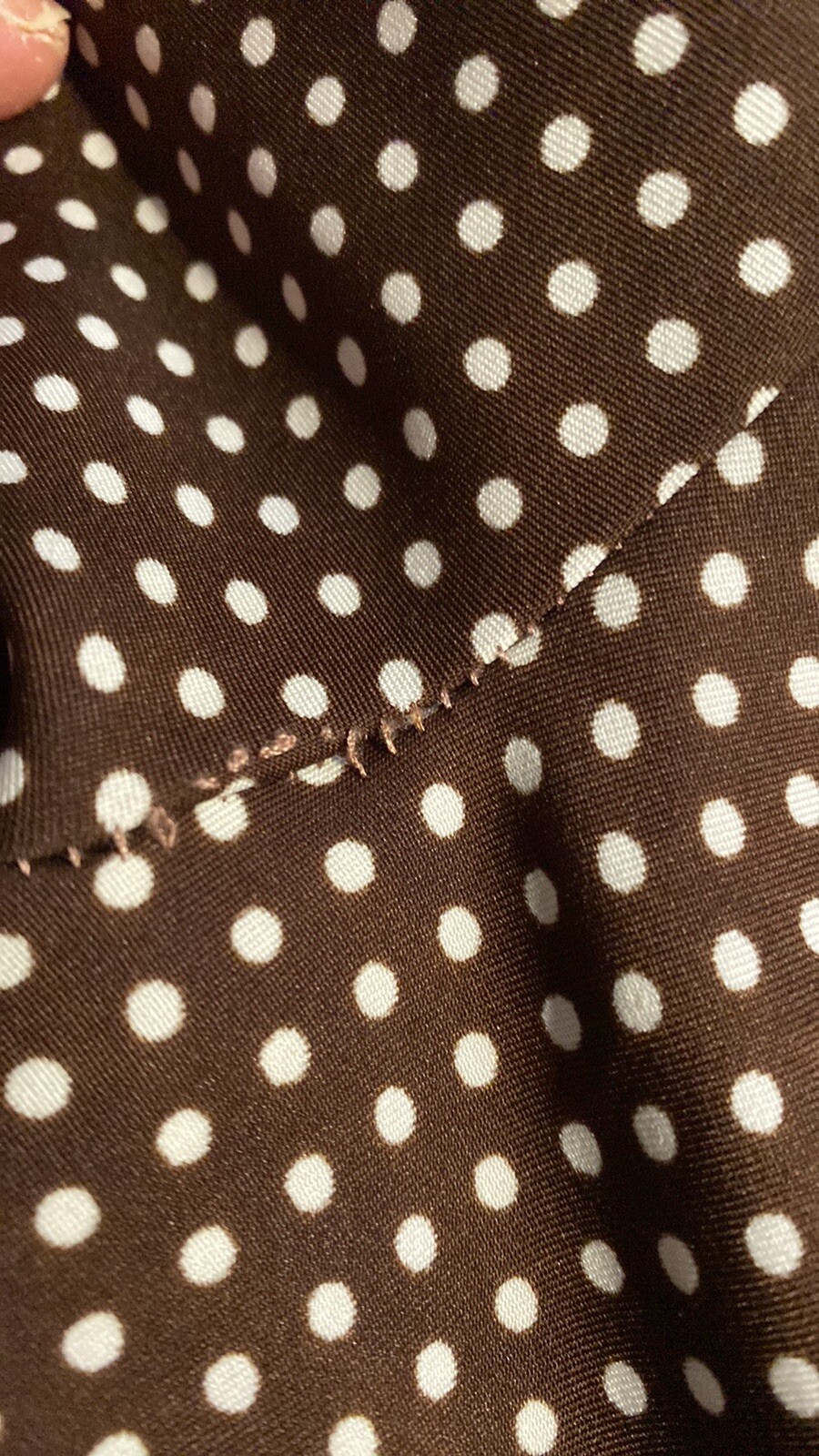 Lee Mar Blouse Women’s Vintage Size 12 Polka Dots Brown White VTG