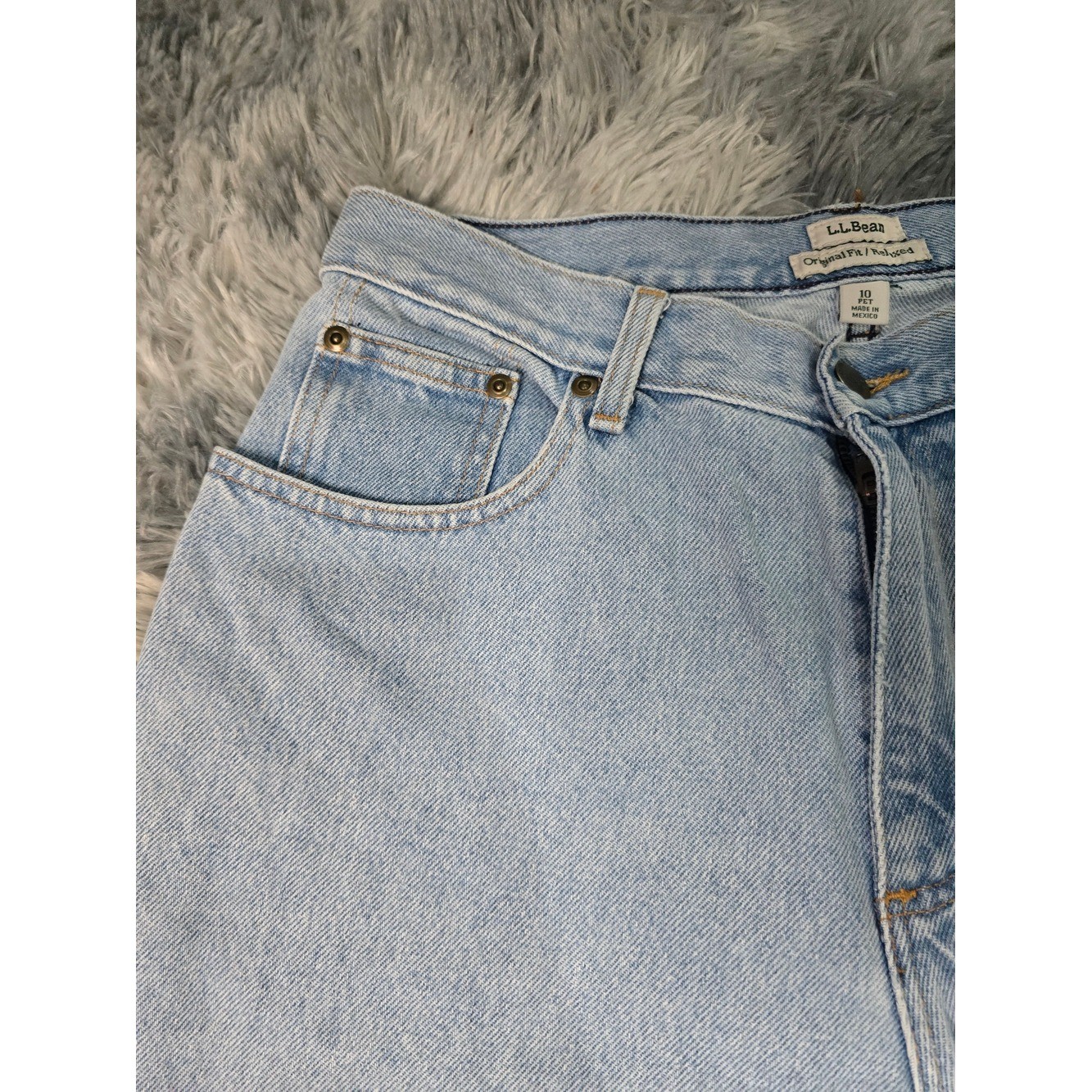 Vintage L.L. Bean Light Blue Petite Relaxed Fit Jeans, Size 10P