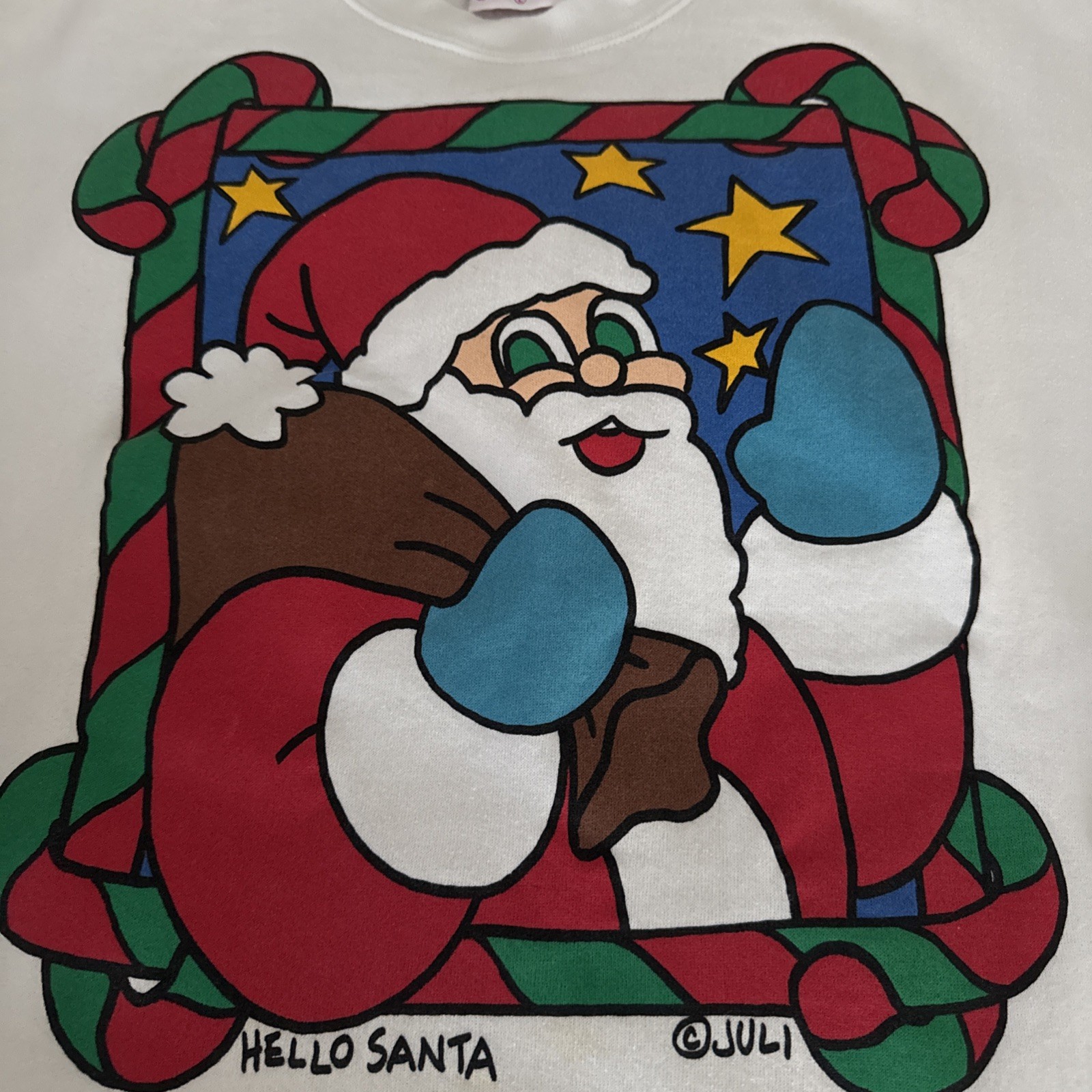 Vintage Christmas 1990’s Christmas Santa Sweatshirt by JULI Dallas Size Large