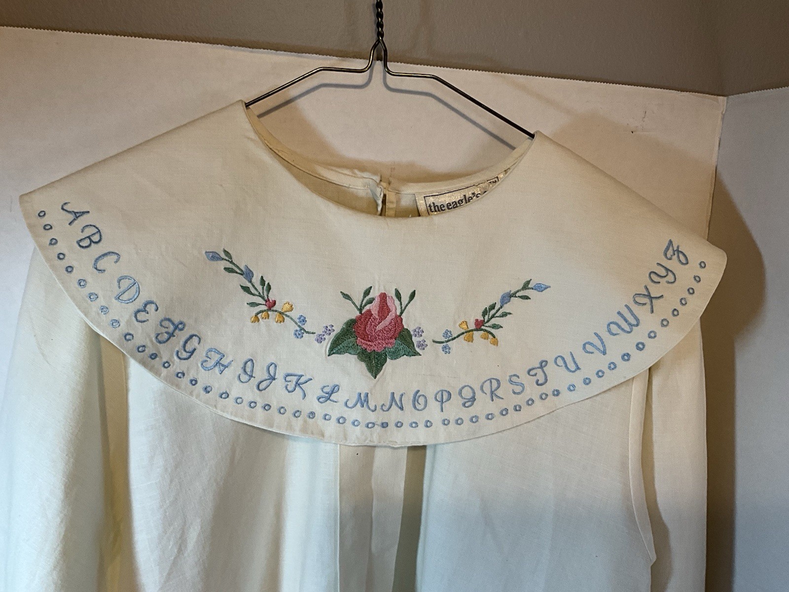 Eagle’s Eye Vintage Shirt With Embroidered Alphabet Collar Teacher Size 6
