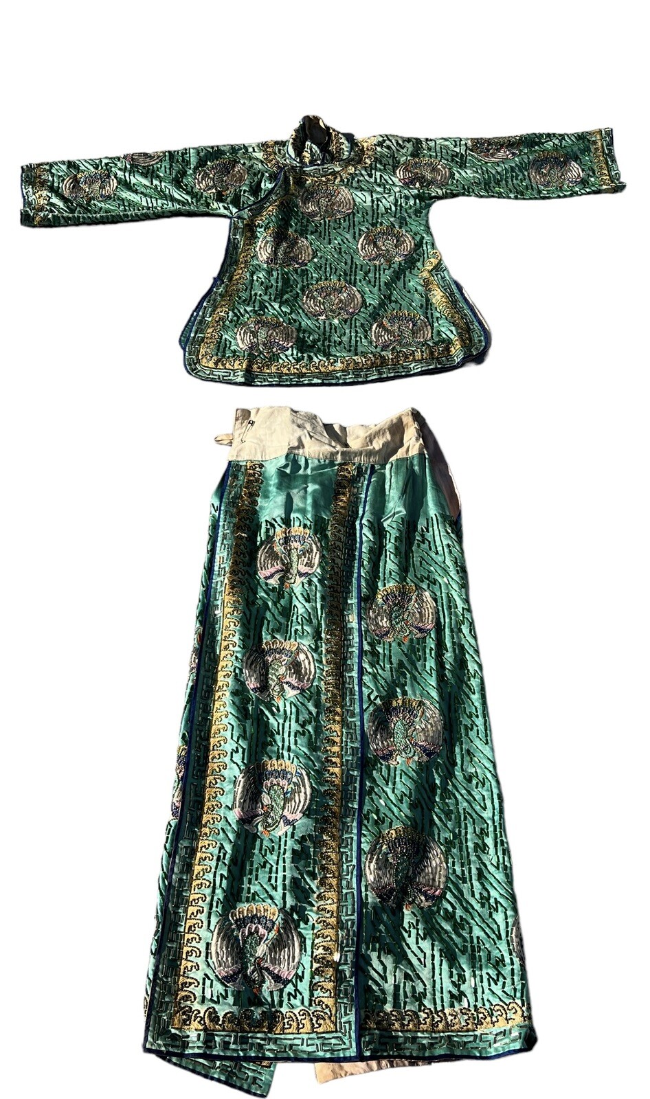 Unique Chinese Qing Dynasty Vintage Antique Robe Skirt Set Up Outfit