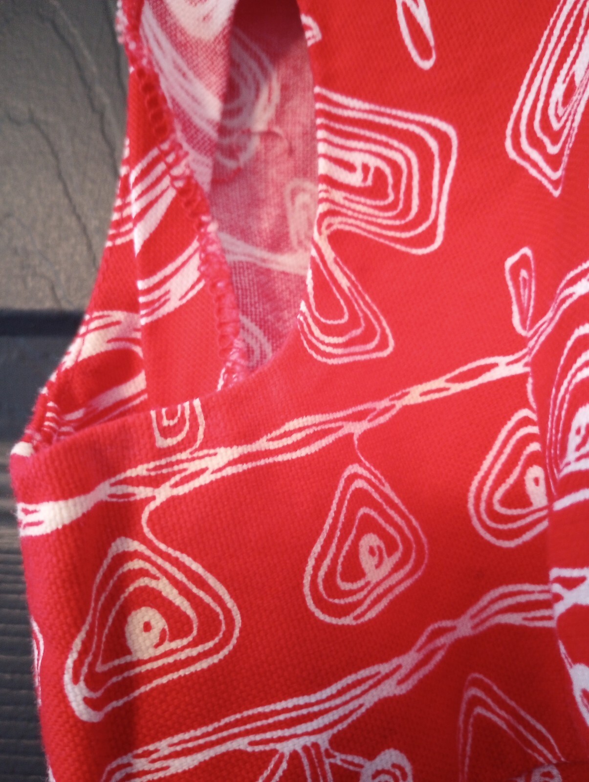 VTG 70s Mod Mini Party Dress Lanz Originals Red White Retro Mushroom With Wrap
