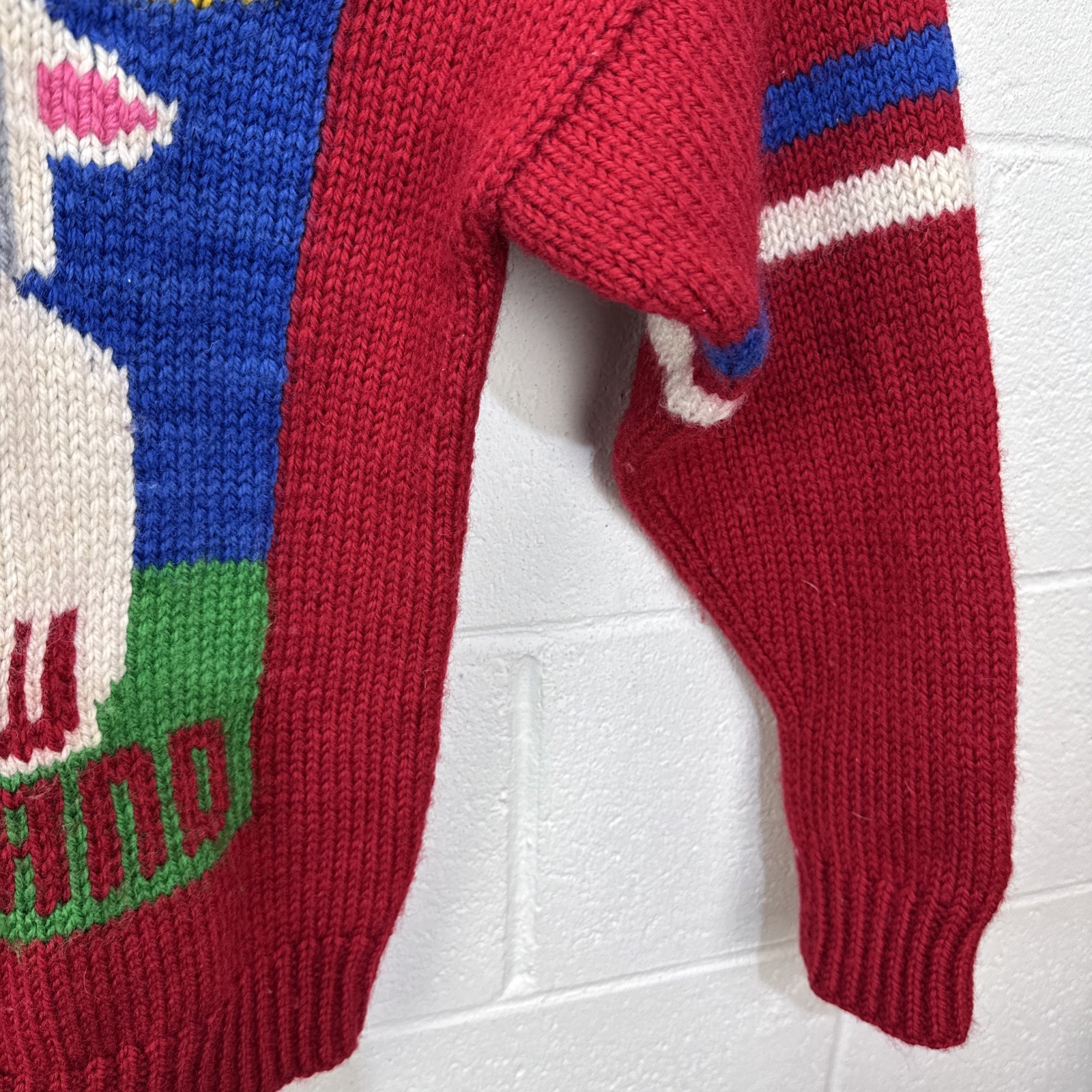 Vintage BABO 100% Wool Sweater Sheep Graphic Hand Crafted New Zealand Sz S