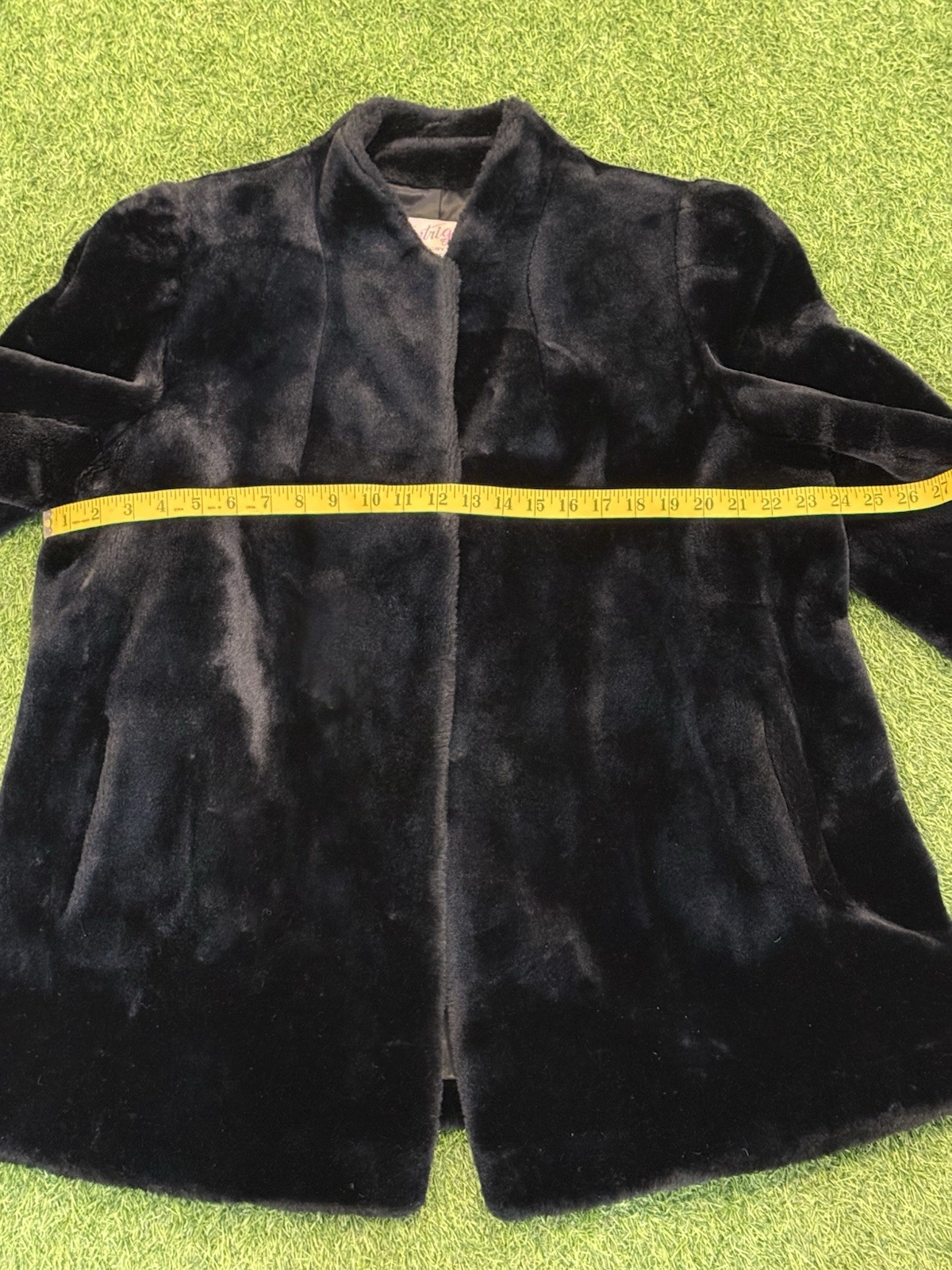 Vintage Intrigue Glenoit Coat Womens XL Black Faux Fur Union Tag USA Mob Wife