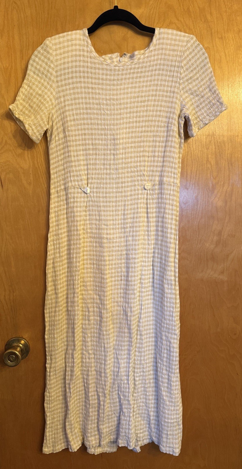 Vintage Talbots Yellow Gingham Dress Size 10 Made In USA