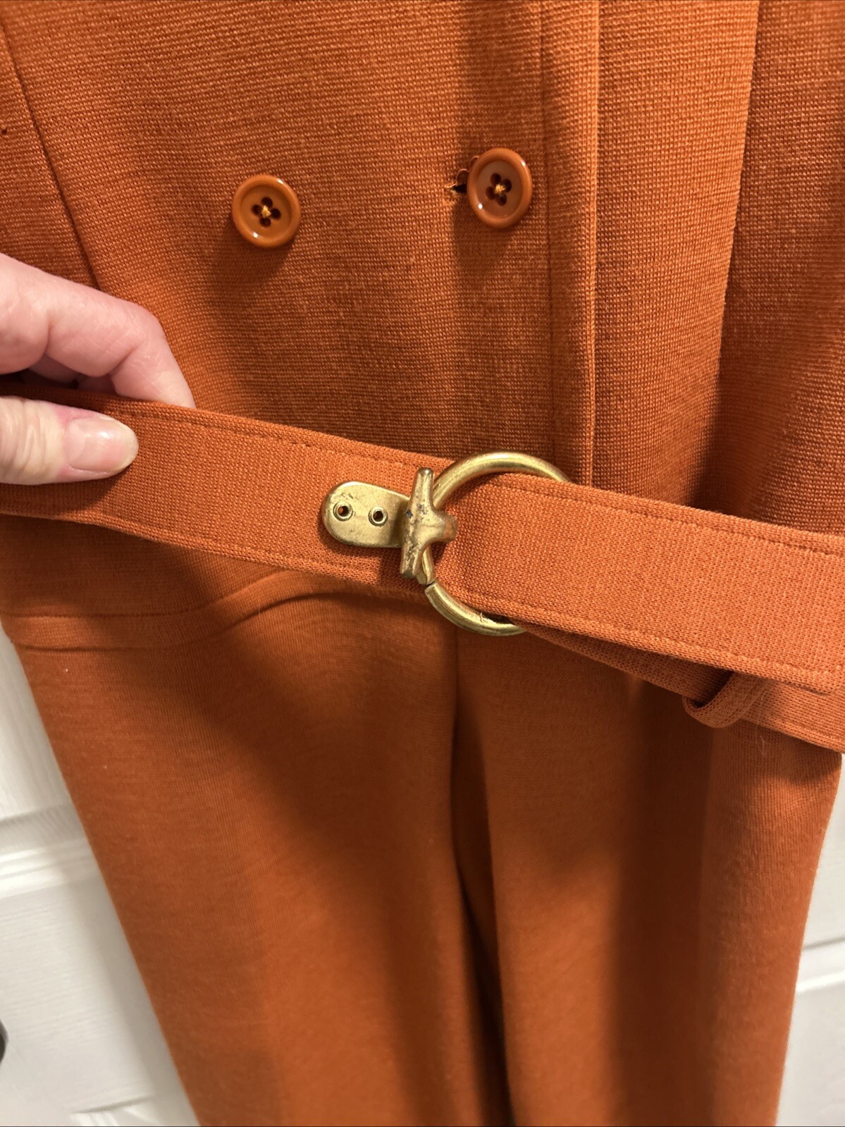 Vintage 70s jumper burnt orange color Chuck Howard boutique damage see DAMAGE