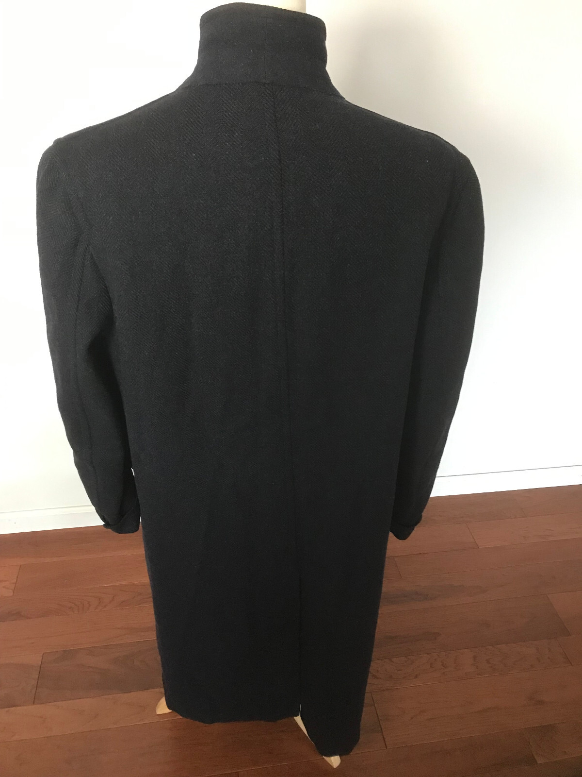 Mens  44 XL Dark Blue Harris Tweed  overcoat by Jaeger  Britain