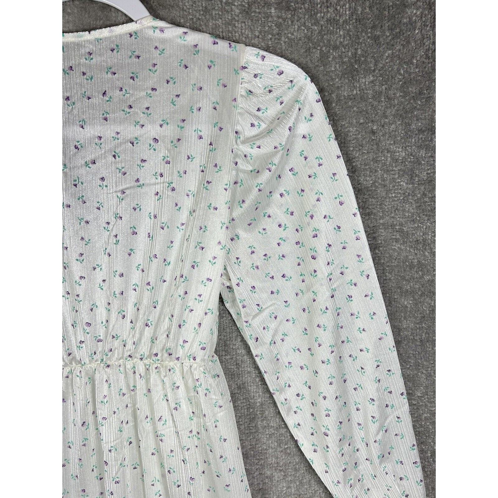 Vintage Jennifer Dale Long Sheer Floral Nylon Lace Robe Womens Juniors Size 7