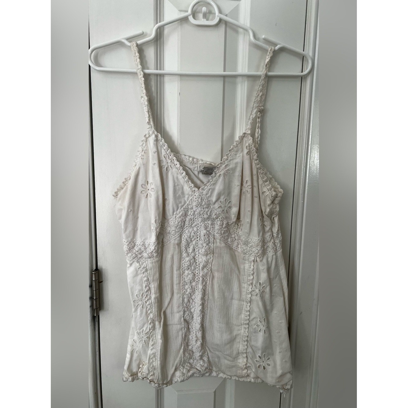 Fashion Bug Cream Lace Eyelet Camisole