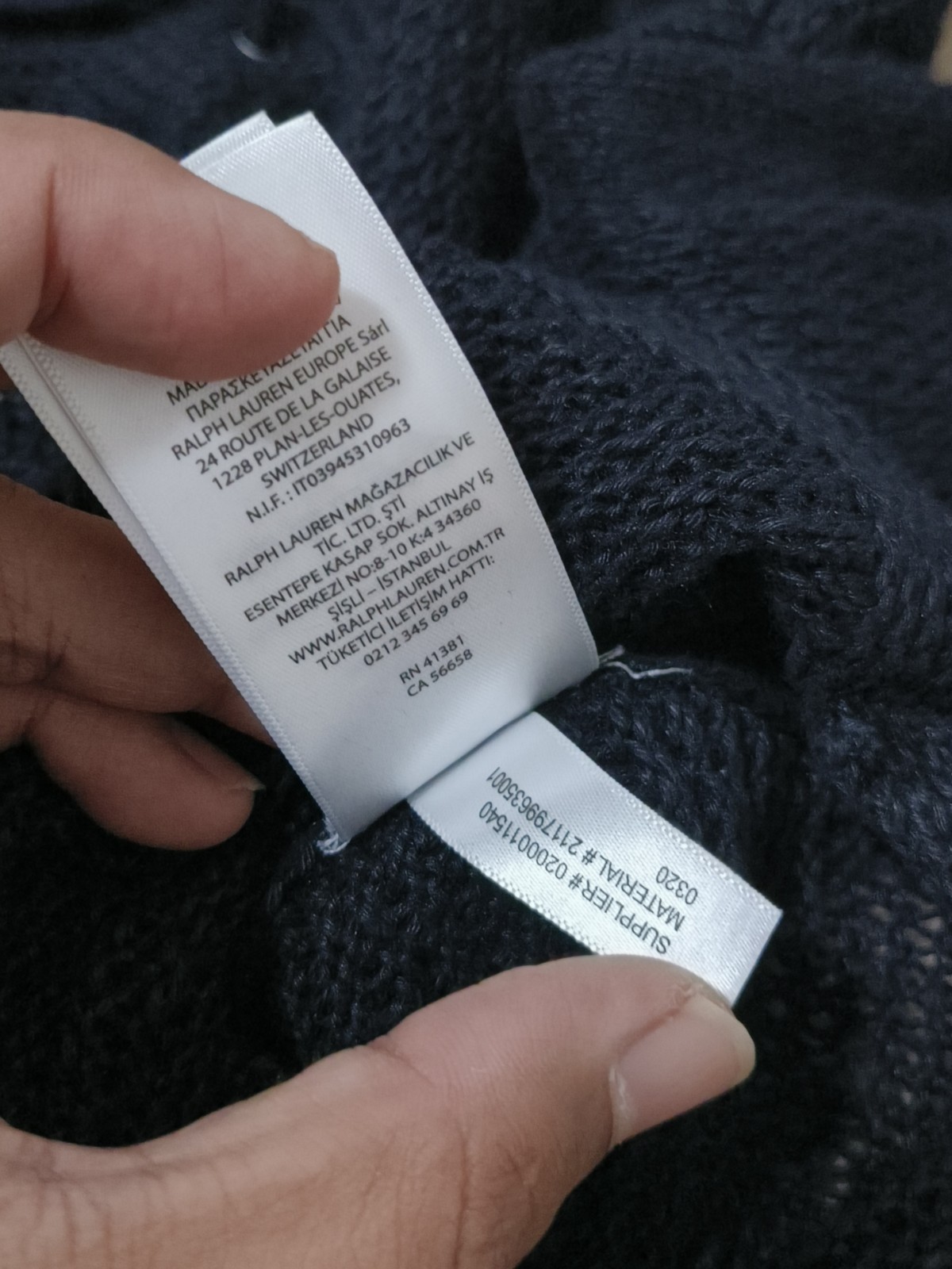 Polo Ralph Lauren Cotton blend lace-up open-knit sweater