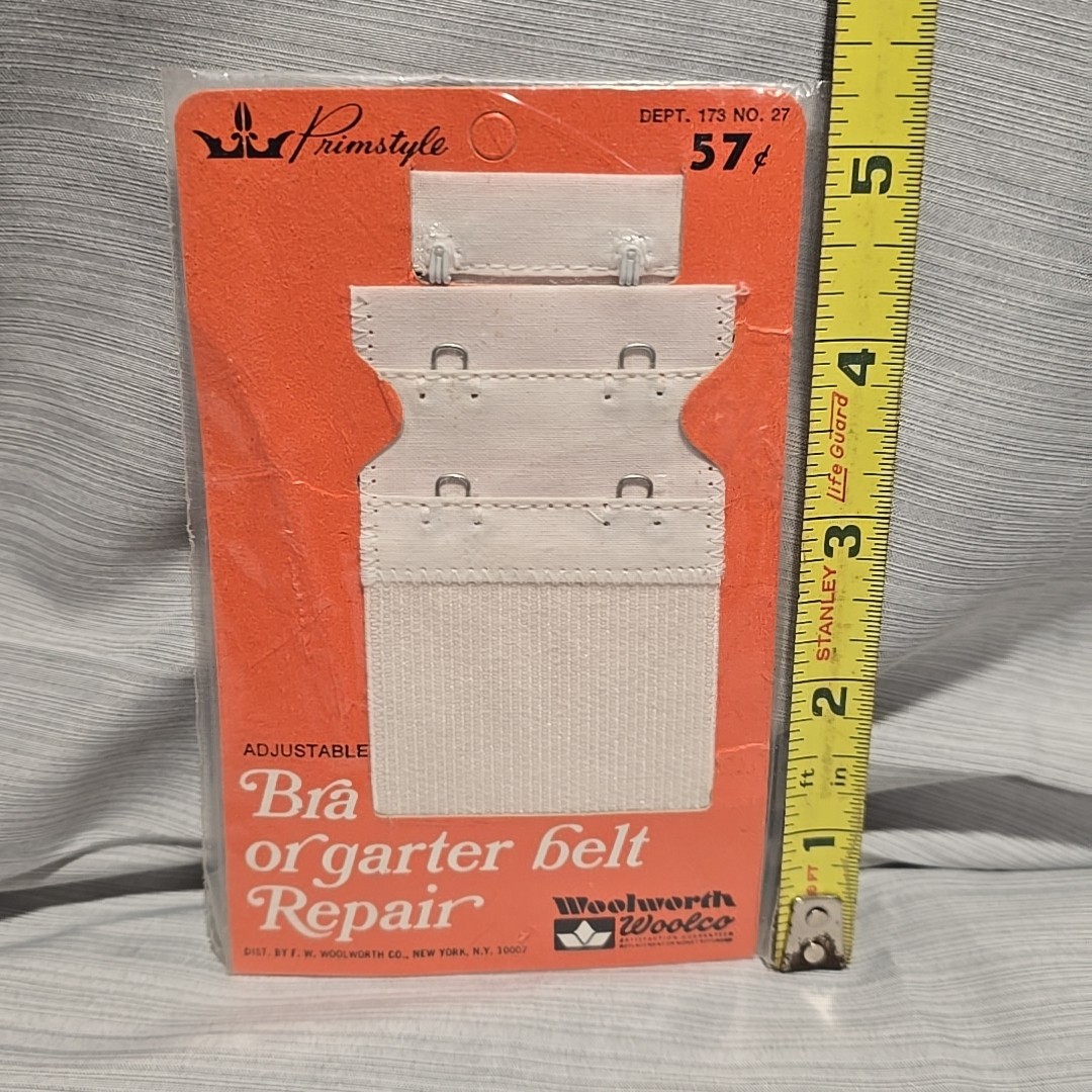 VTG Primstyle Adjustable Bra Or Garter Belt Repair Woolworth Dept 173 #24 & #27