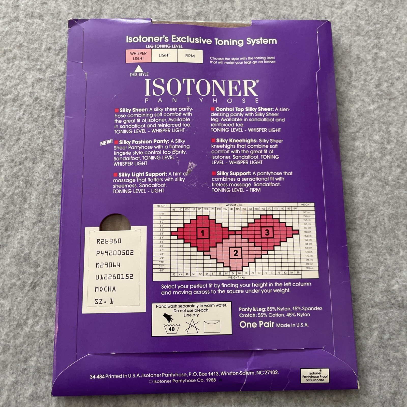 Vintage 1998 Isotoner Pantyhose Silky Sheer Sandalfoot MOCHA Size 1 New