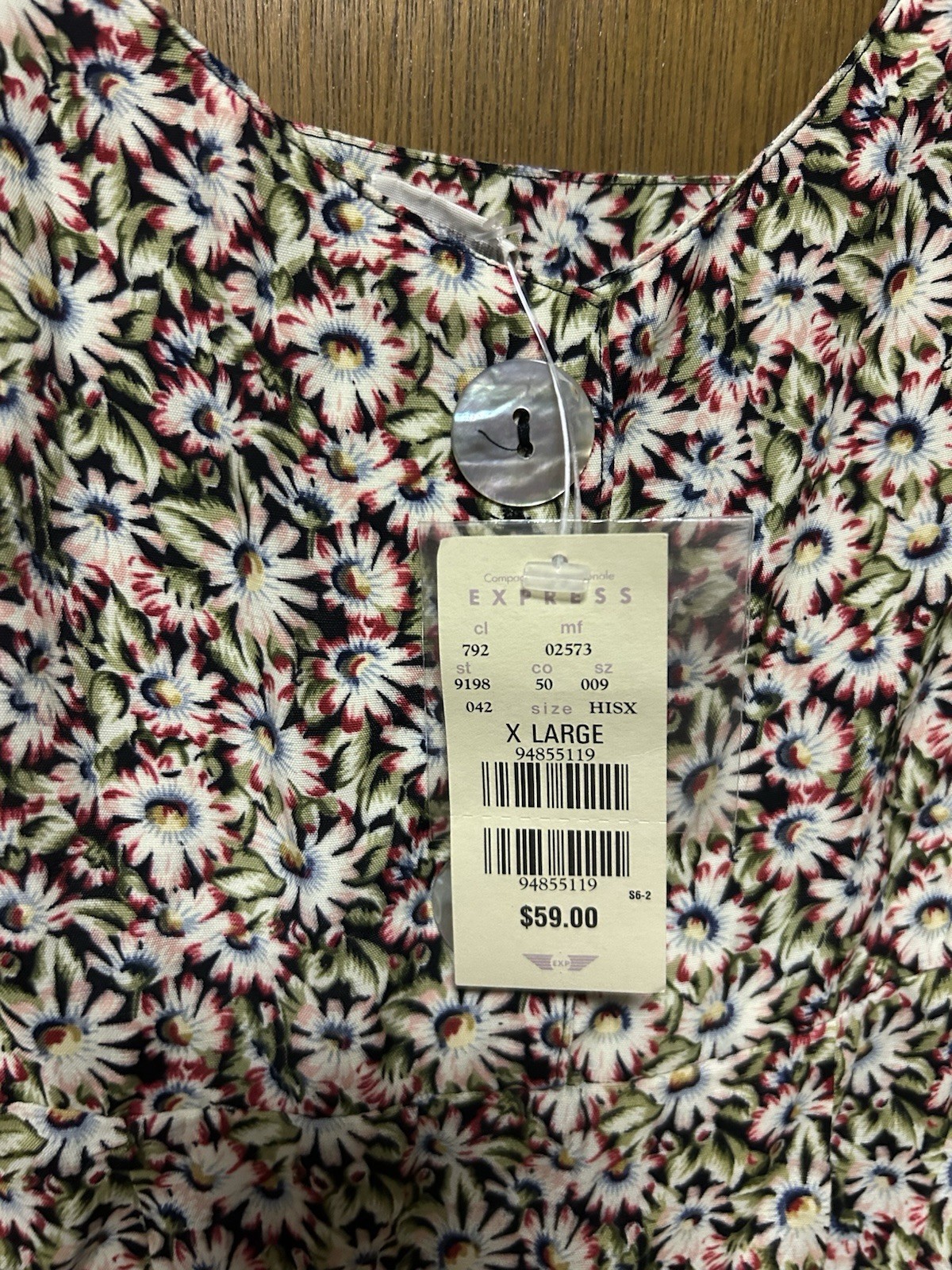 New VINTAGE Compagnie Internationale EXPRESS size XL DRESS Maxi Floral H26