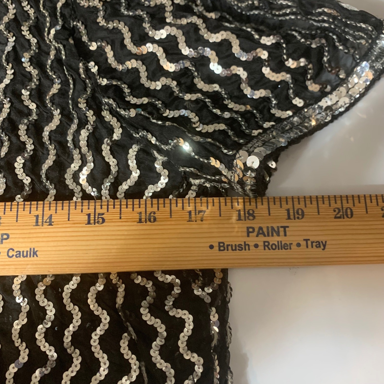 Norman Berg Denise Fashions Dress Set 7/8 Black Silver Sequin Bolero Vintage