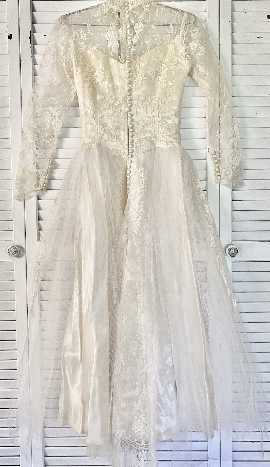 1950’s Tea Length Floral Lace DESIGNER Rockabilly WEDDING PARTY DRESS