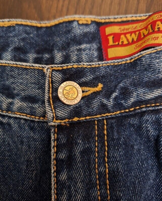 Vintage Lawman Highrise Jeans – Suede Leather Studs – No Pockets – 27×33