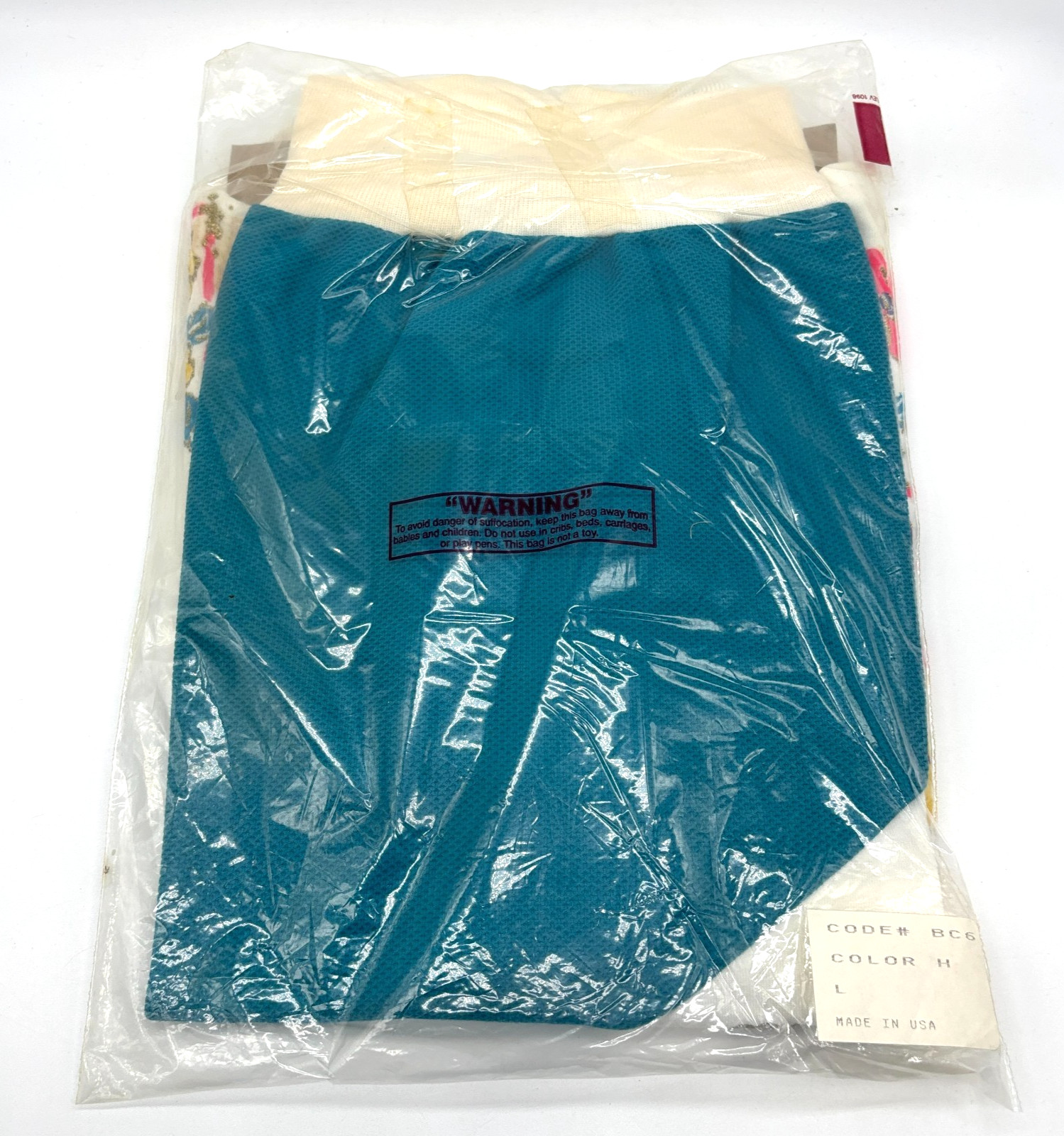 Vintage Haband Womens Collared Floral Shirt DEADSTOCK Teal White Sz L New READ!