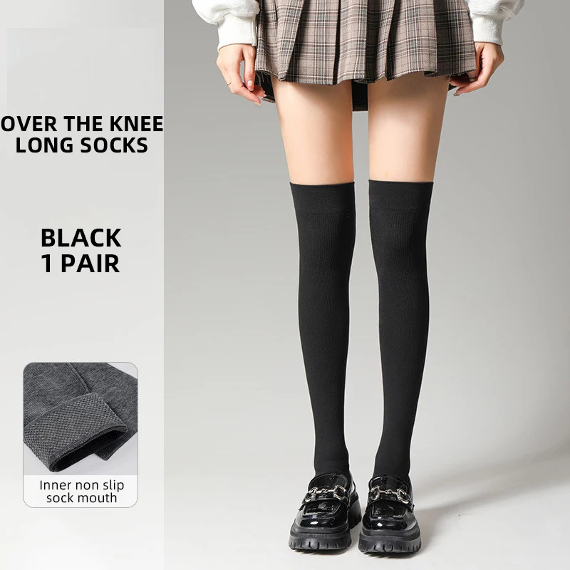 45-63cm Pressure Calf Socks For Women Winter Japanese Style JK Knee Over Lo