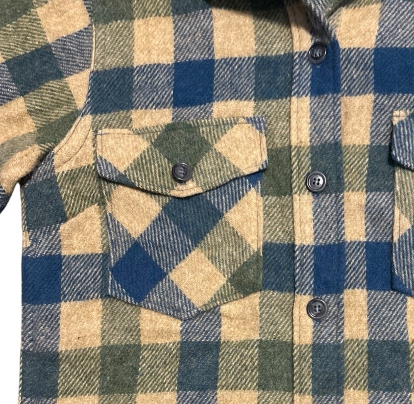 Vintage 60s LL Bean Wool Shirt Women’s 10 Plaid Flannel USA Made Script Logo EUC