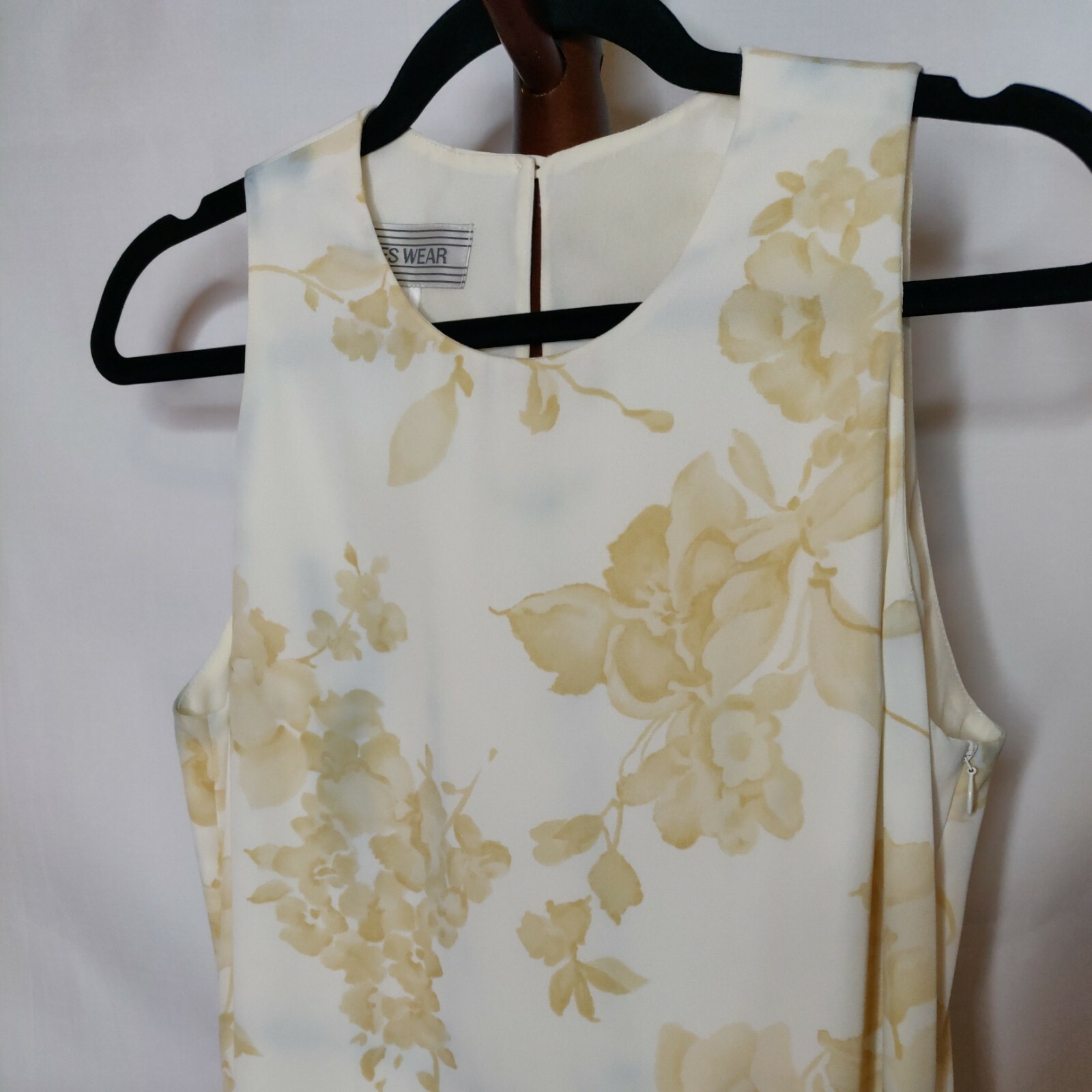 Jones Wear Vintage women’s 12 sleeveless lined maxi dress side zip back teardrop