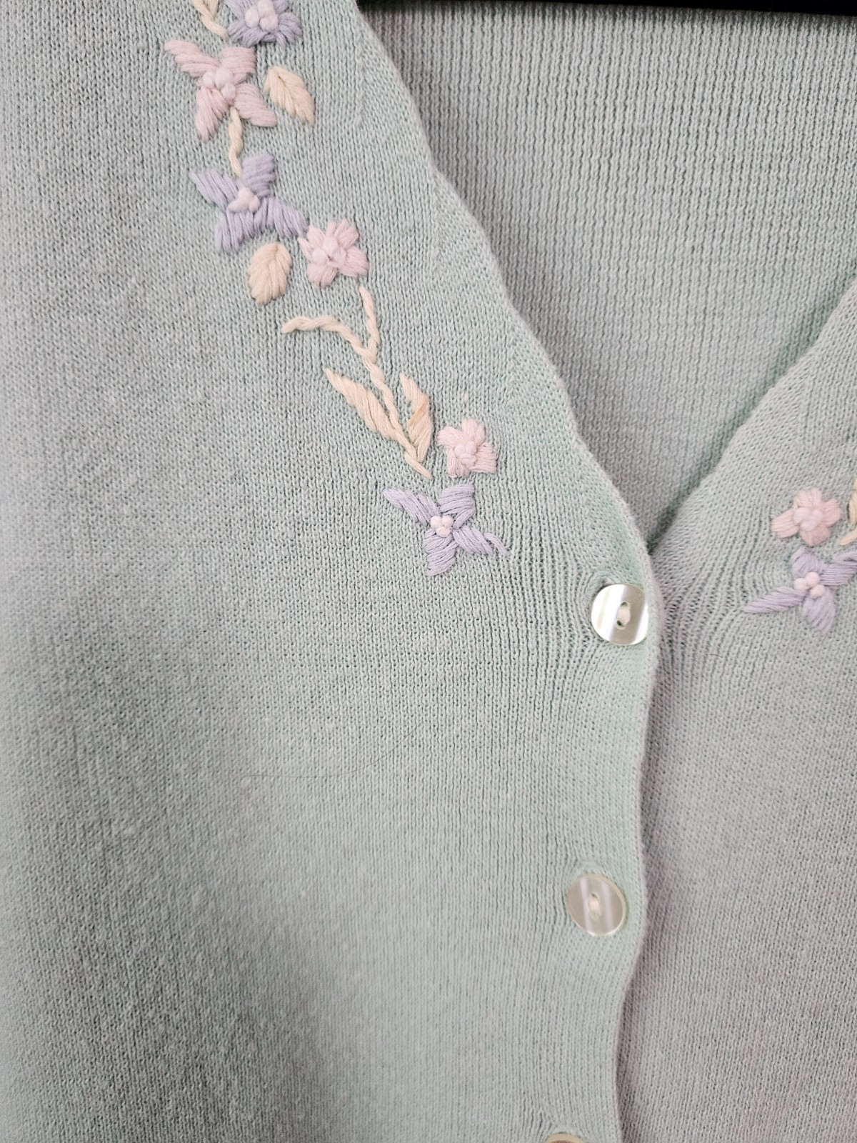vintage 90s cottagecore embroidered short sleeve cardigan