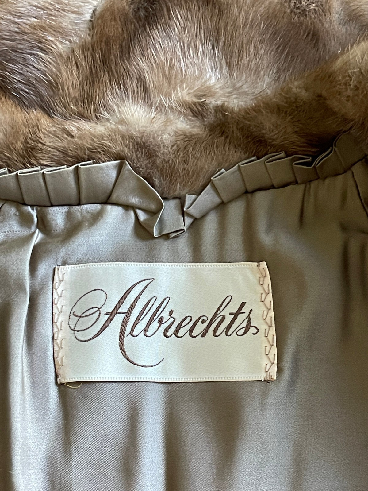 1970 Genuine Mink Jacket 3/4 Length Albrechts High End Furrier Orig Bag Belt M/L