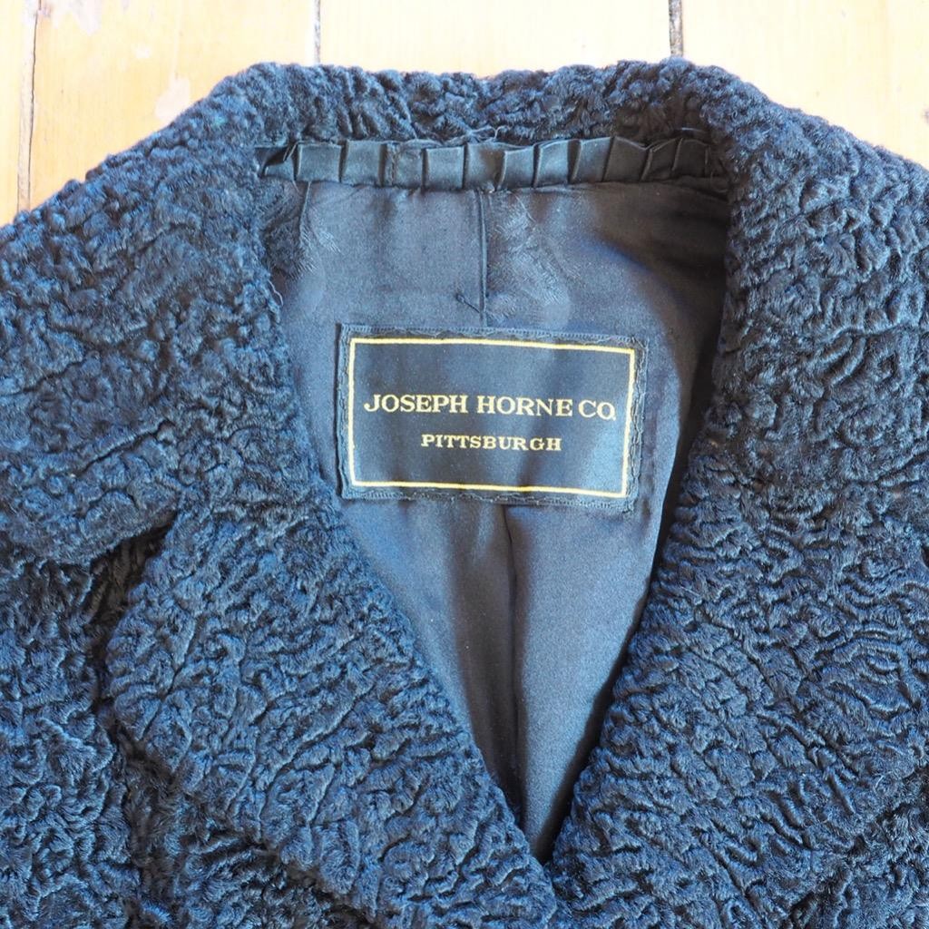 Joseph Horne Co.Curly Lamb Wool 1950s-60s Cropped Coat