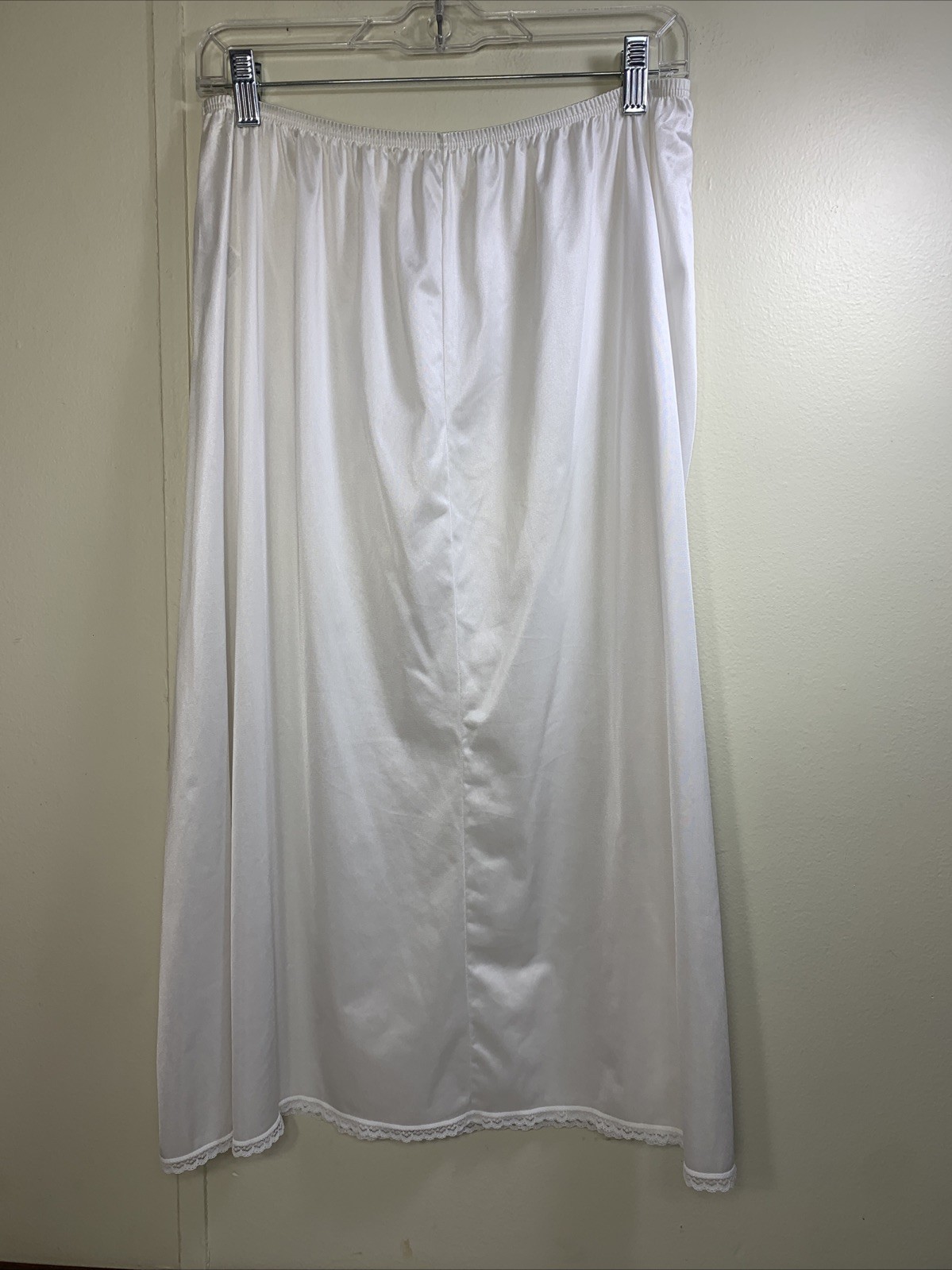 Vanity Fair Half Slip Skirt Dress XL Lace Hem Nylon Modest Lace Wide Sweep 35”