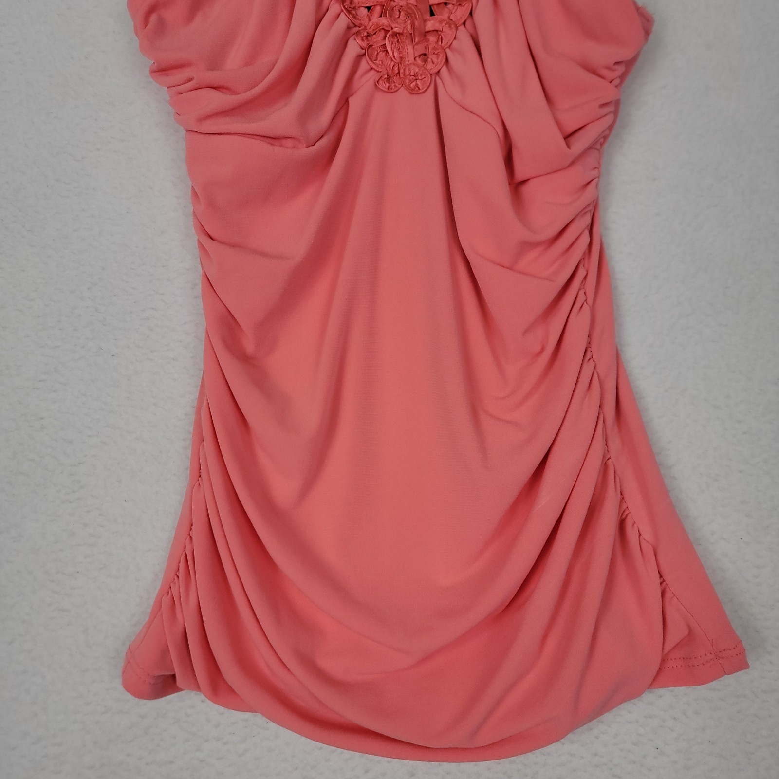 Peep Studio Vintage Coral Pink Crochet Back Tank Top Women’s Medium Y2K