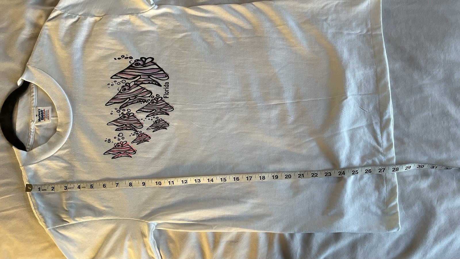 VTG 80/90’s Murina Single Stitch Long Sleeve Angel Fish Florida T’shirt Womens M