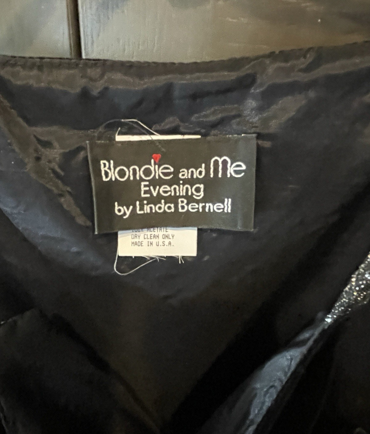 Vintage 90s Blondie and Me Evening Formal Dress Black Silver Velvet Size 5/6 NTW