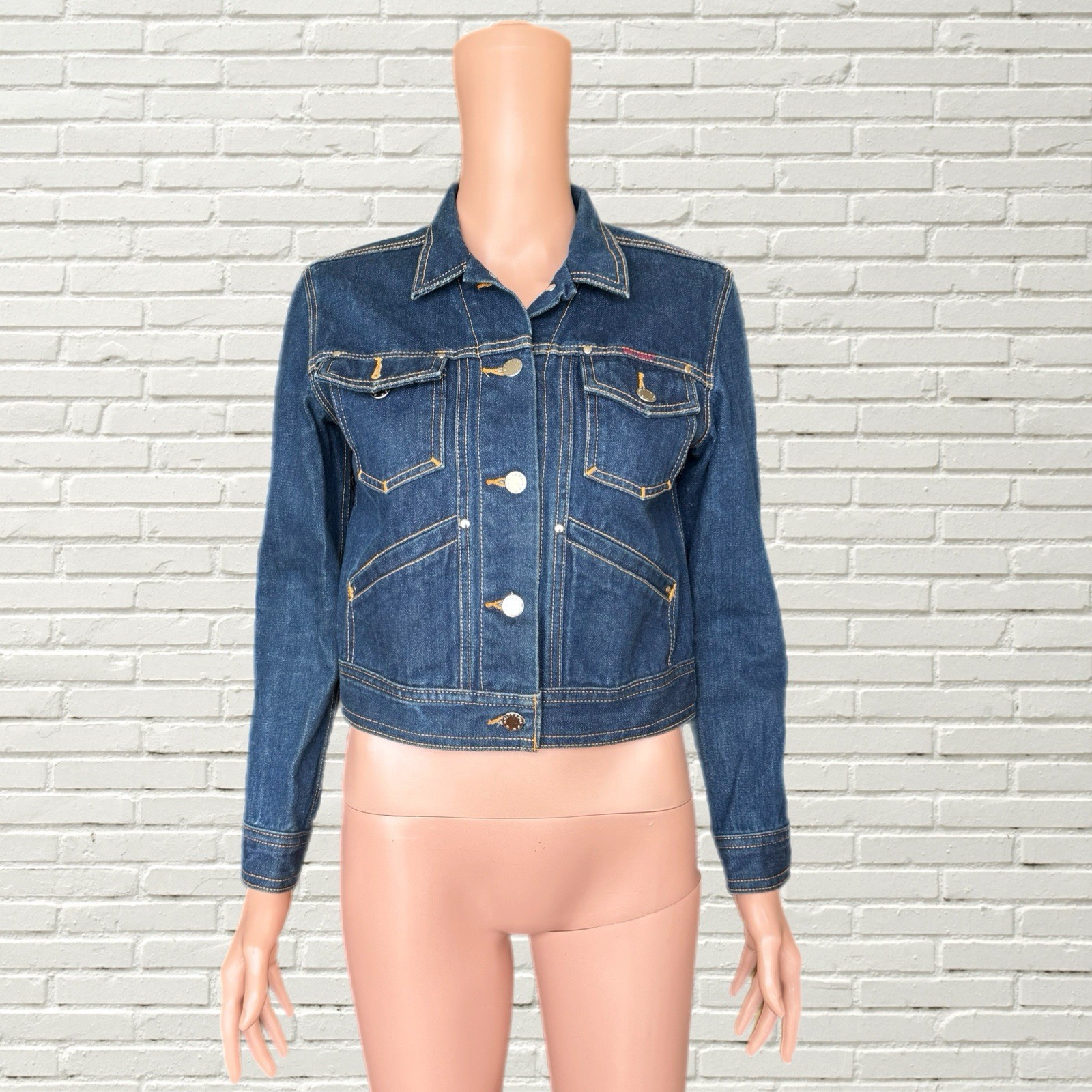 Vintage 70s Brittania Denim Jacket – Dark Indigo Fitted Cropped Jean Jacket Xs/s