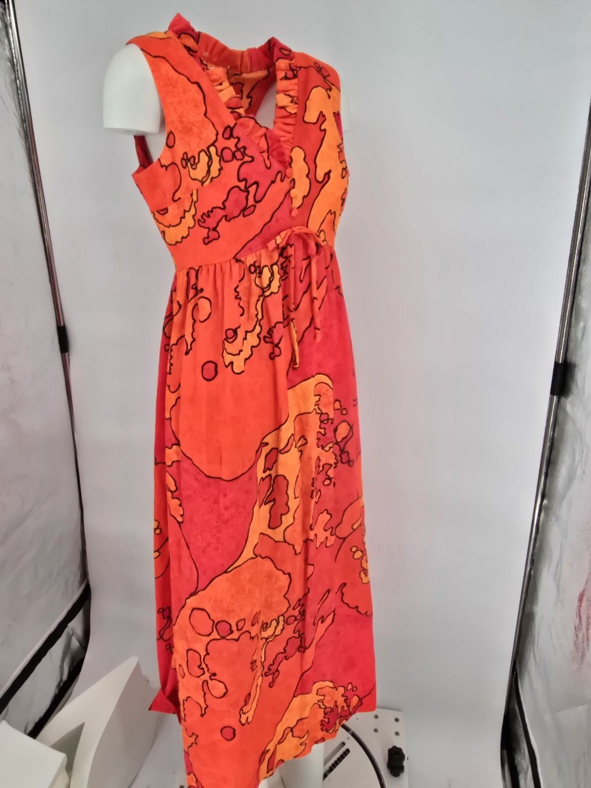 True Vintage 60s 70s Liberty House Lila Honolulu Dress Orange Red Mod Pop Art