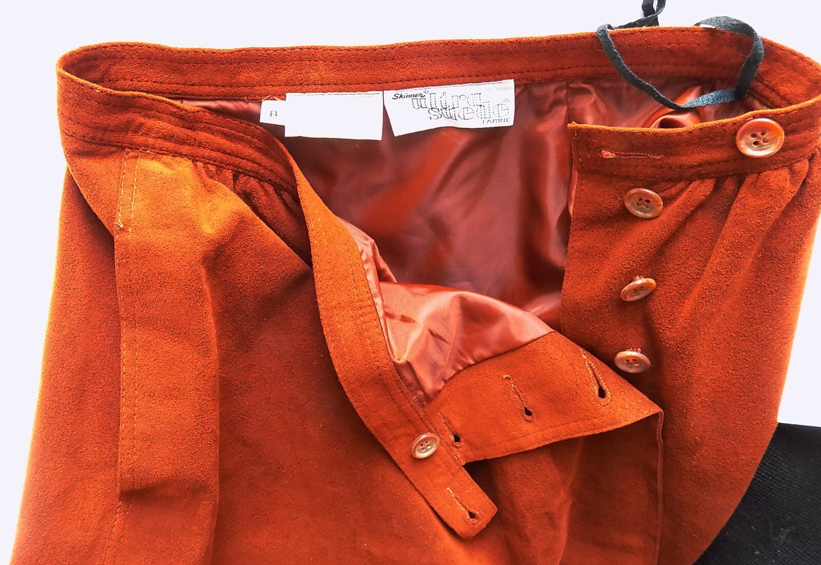 Vintage 70s Rust Ultra Suede Don Sayers Skirt Size 8 W26